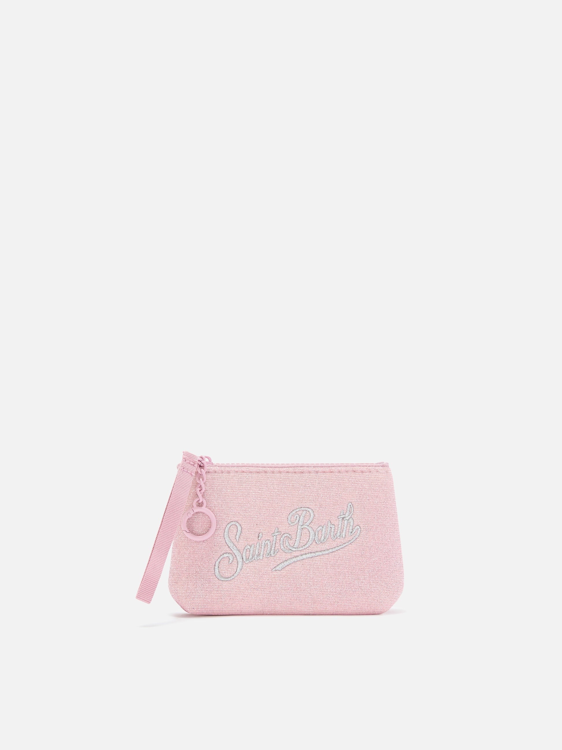 Pochette Mini Aline rosa in lurex con ricamo logo ALMI007 00135M MC2 SAINT BARTH 