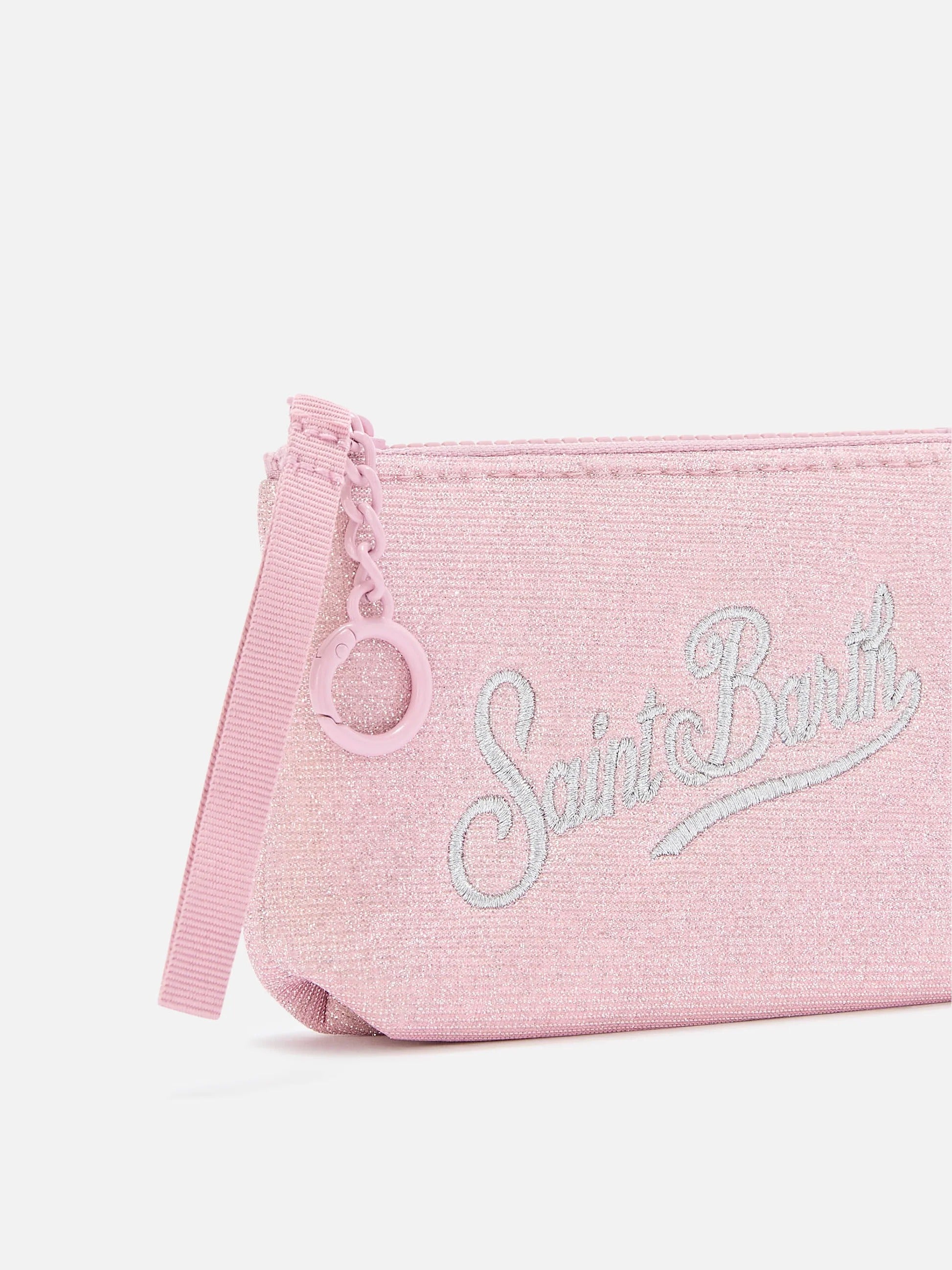 Pochette Mini Aline rosa in lurex con ricamo logo ALMI007 00135M MC2 SAINT BARTH 