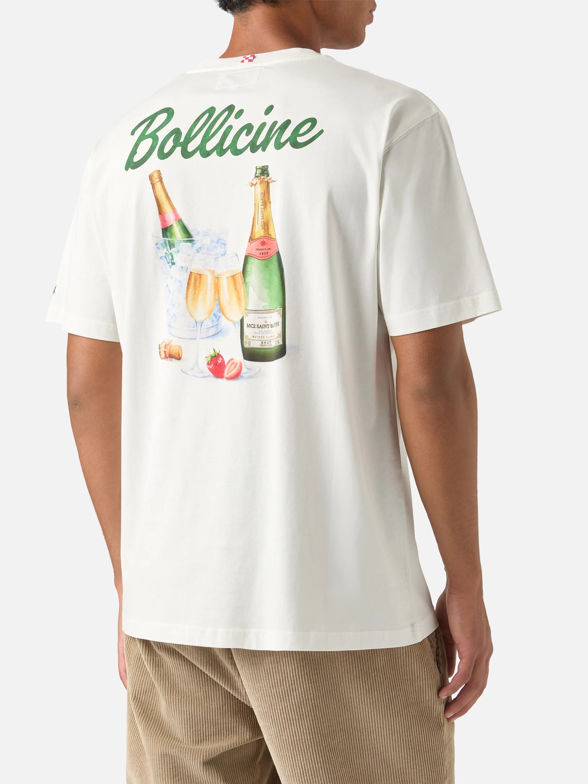T-shirt Arnott off white in cotone con stampa Bollicine ARN0001 02867M MC2 SAINT BARTH 