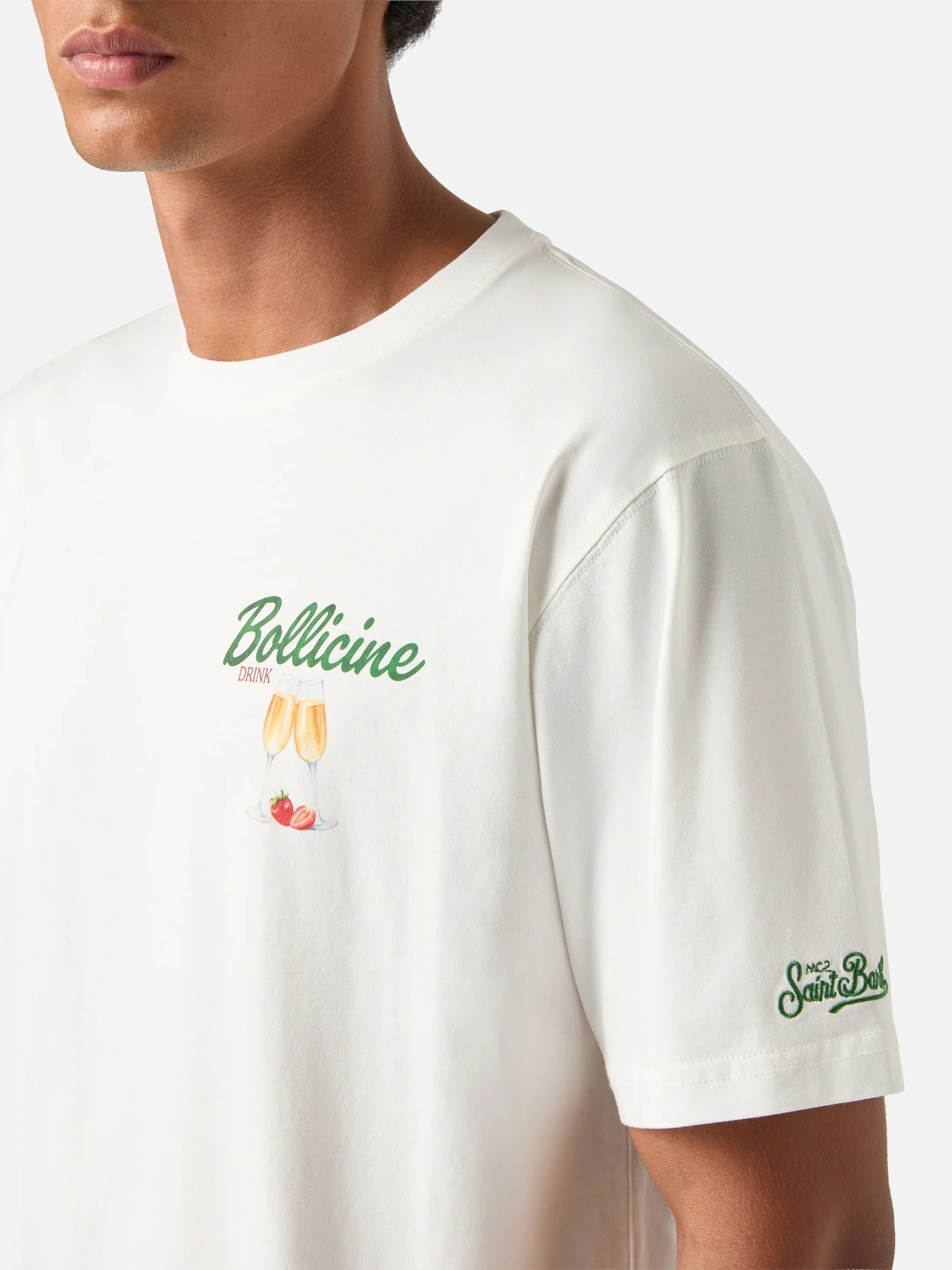 T-shirt Arnott off white in cotone con stampa Bollicine ARN0001 02867M MC2 SAINT BARTH 