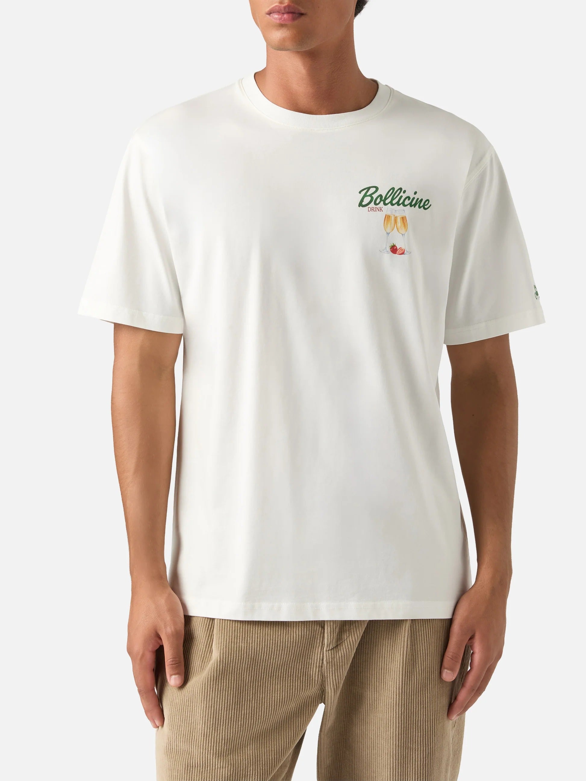 T-shirt Arnott off white in cotone con stampa Bollicine ARN0001 02867M MC2 SAINT BARTH 