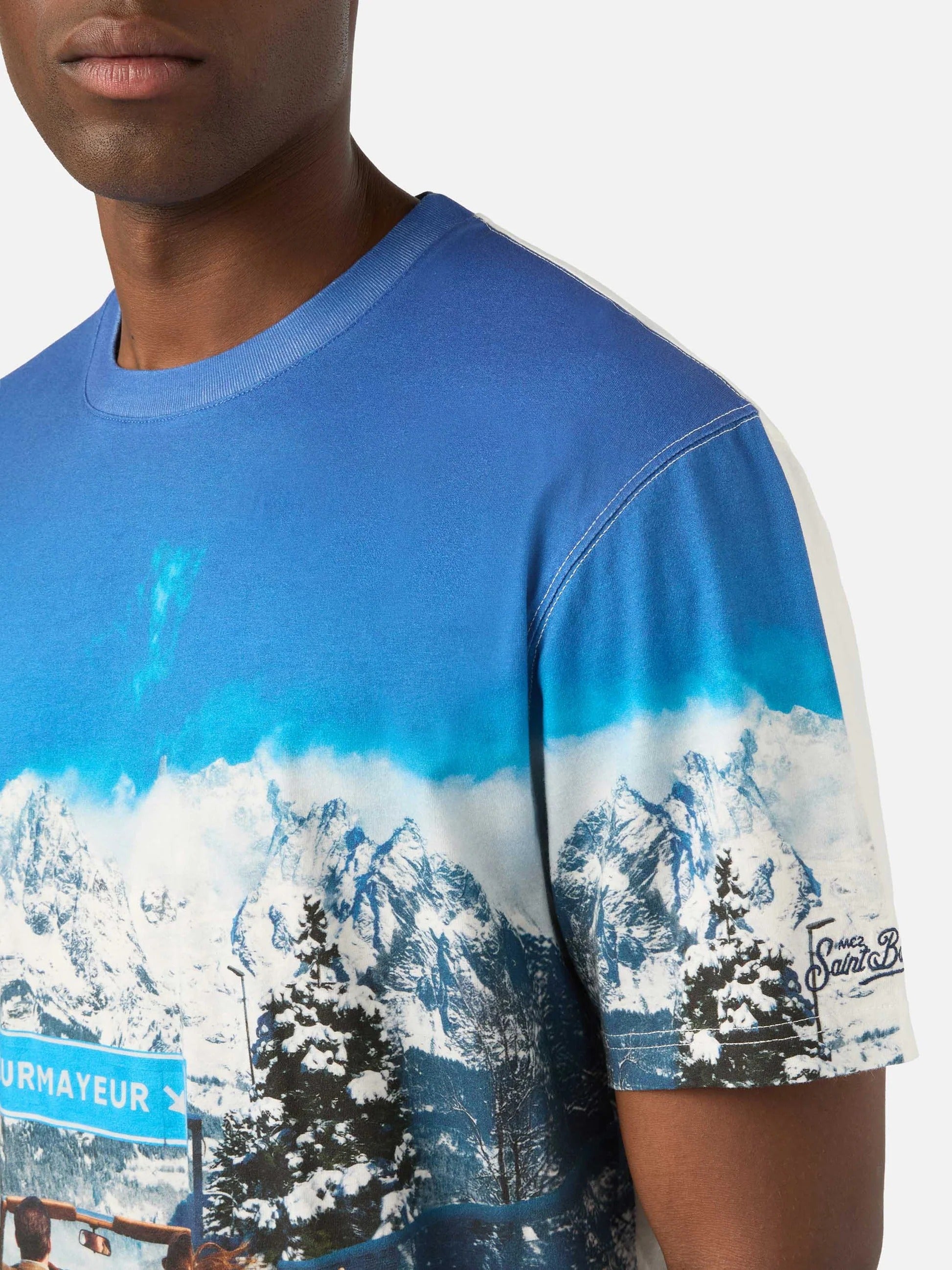 T-shirt Arnott Warm bianca in cotone con stampa all over | Special edition ARN0004 00759M MC2 SAINT BARTH 