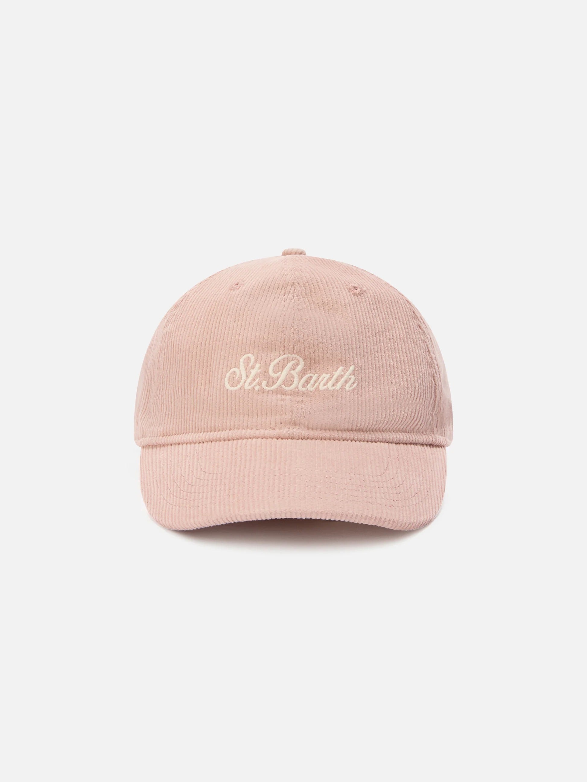 Cappello Baseball rosa in velluto a coste con ricamo logo BASB0025 00135M MC2 SAINT BARTH 