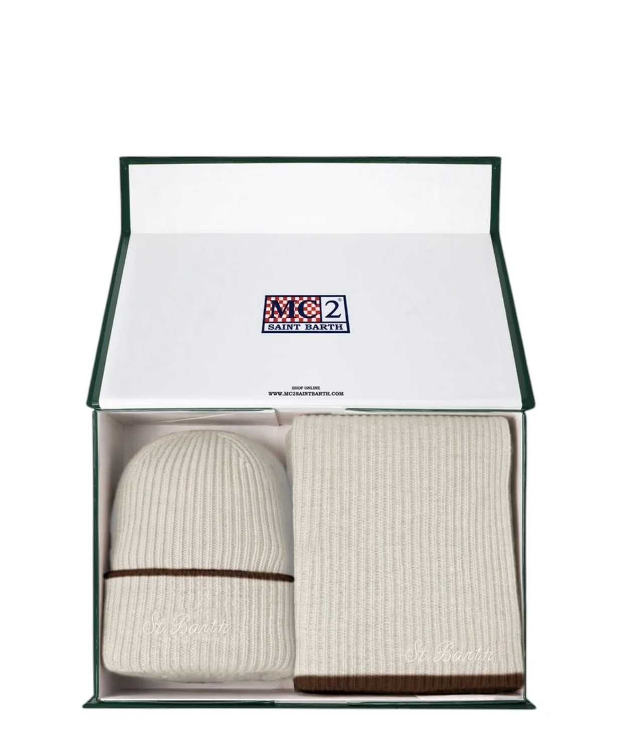 Kit cappello e sciarpa MC2 Saint Barth off white BOX0038 00023M MC2 SAINT BARTH 