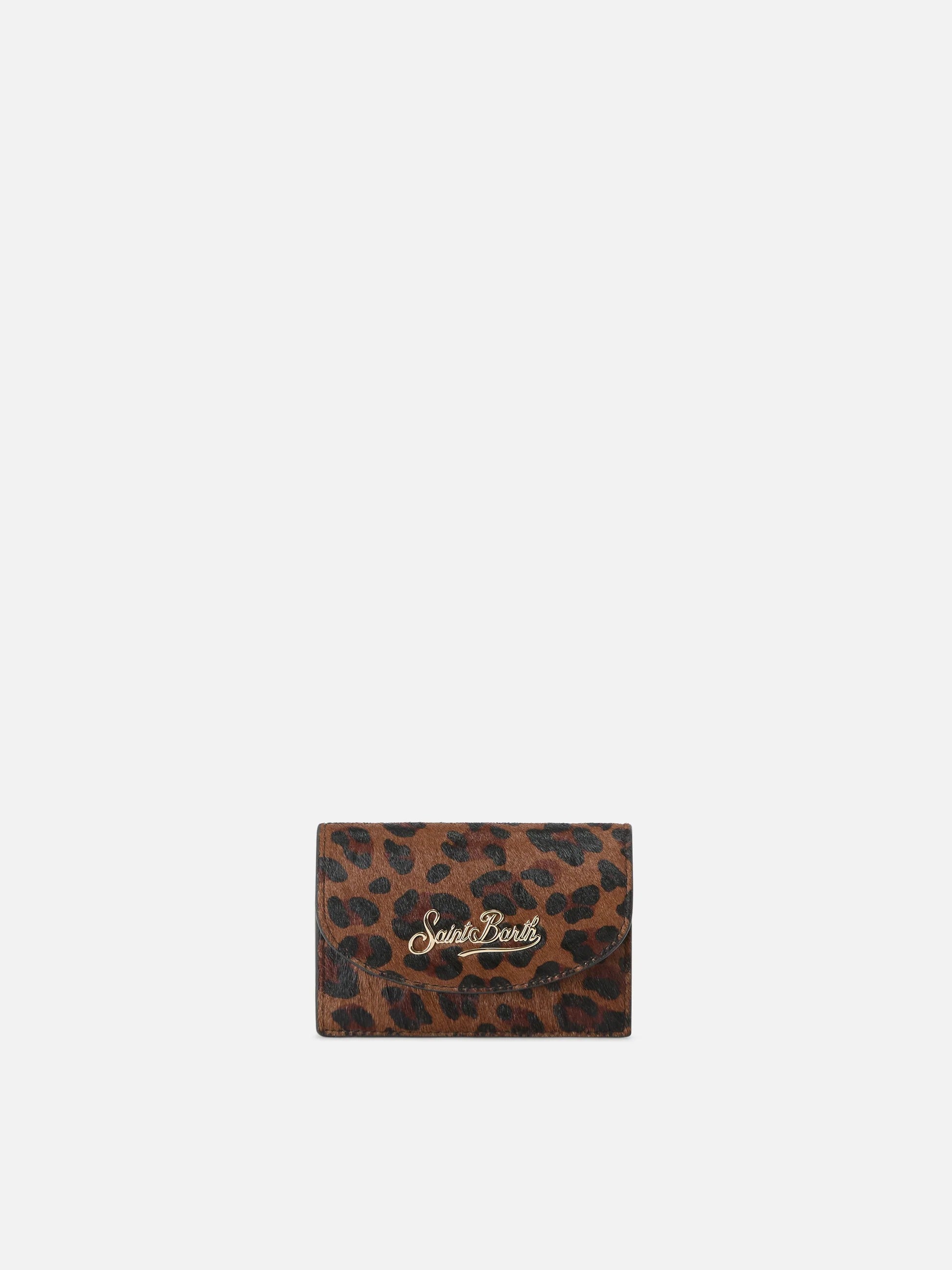 Portacarte in pelle con stampa leopardata CARDH01 00101M MC2 SAINT BARTH 