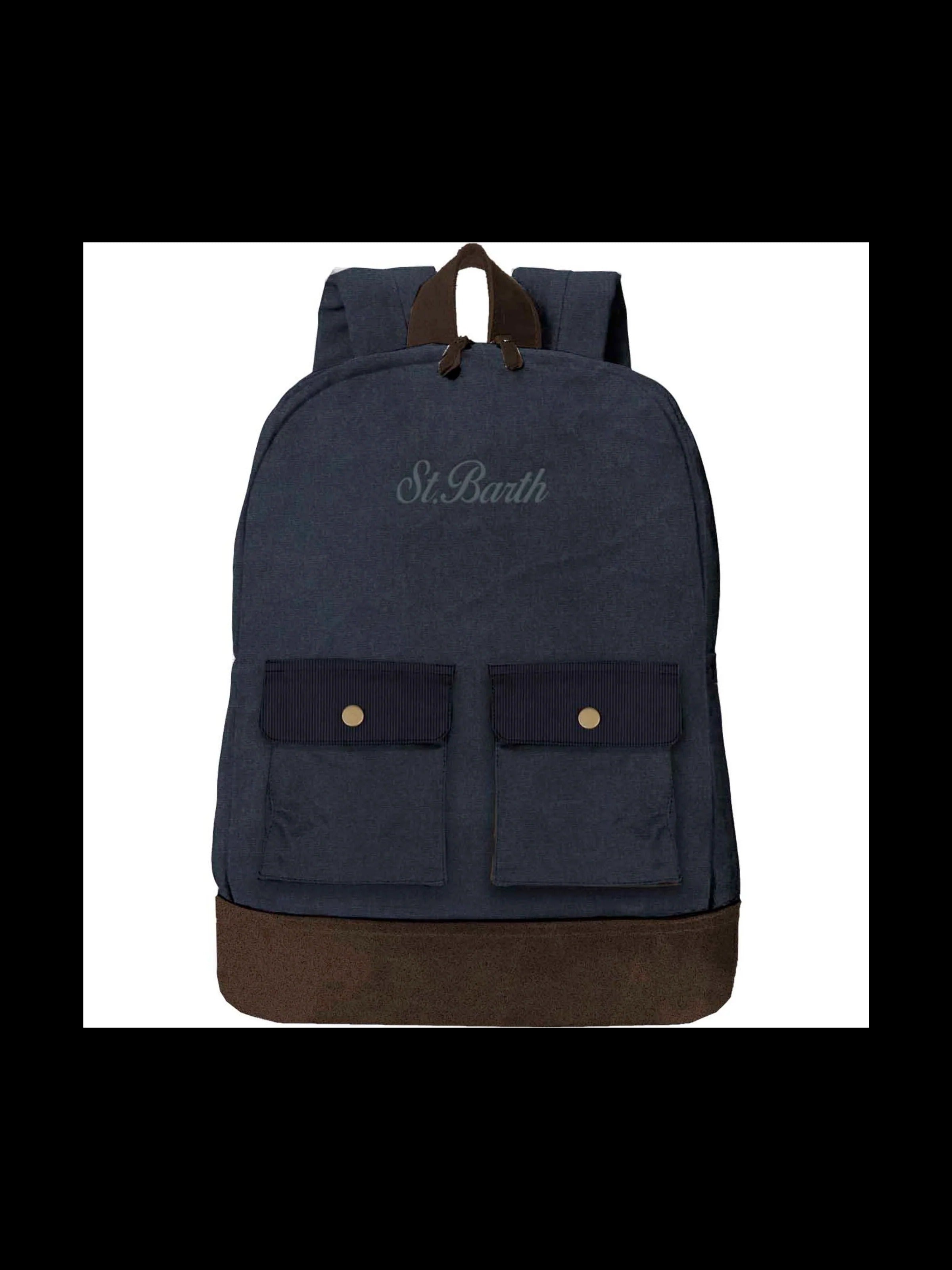 Zaino Cody blu in tessuto cerato con ricamo logo COD0012 00165M MC2 SAINT BARTH 