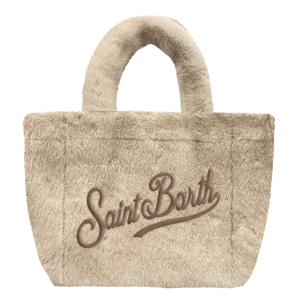 Borsa Colette beige effetto pelliccia con ricamo logo COL0033 00219M MC2 SAINT BARTH 