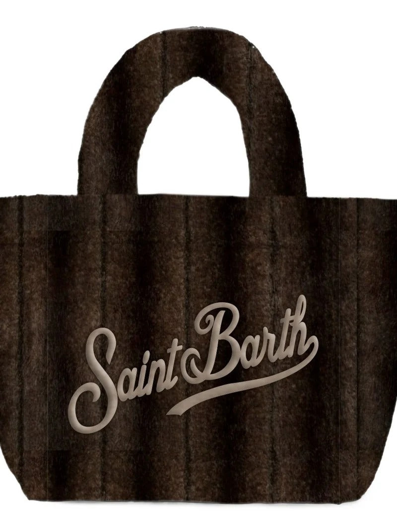 Borsa Colette dark brown effetto pelliccia con ricamo logo COL0033 00221M MC2 SAINT BARTH 