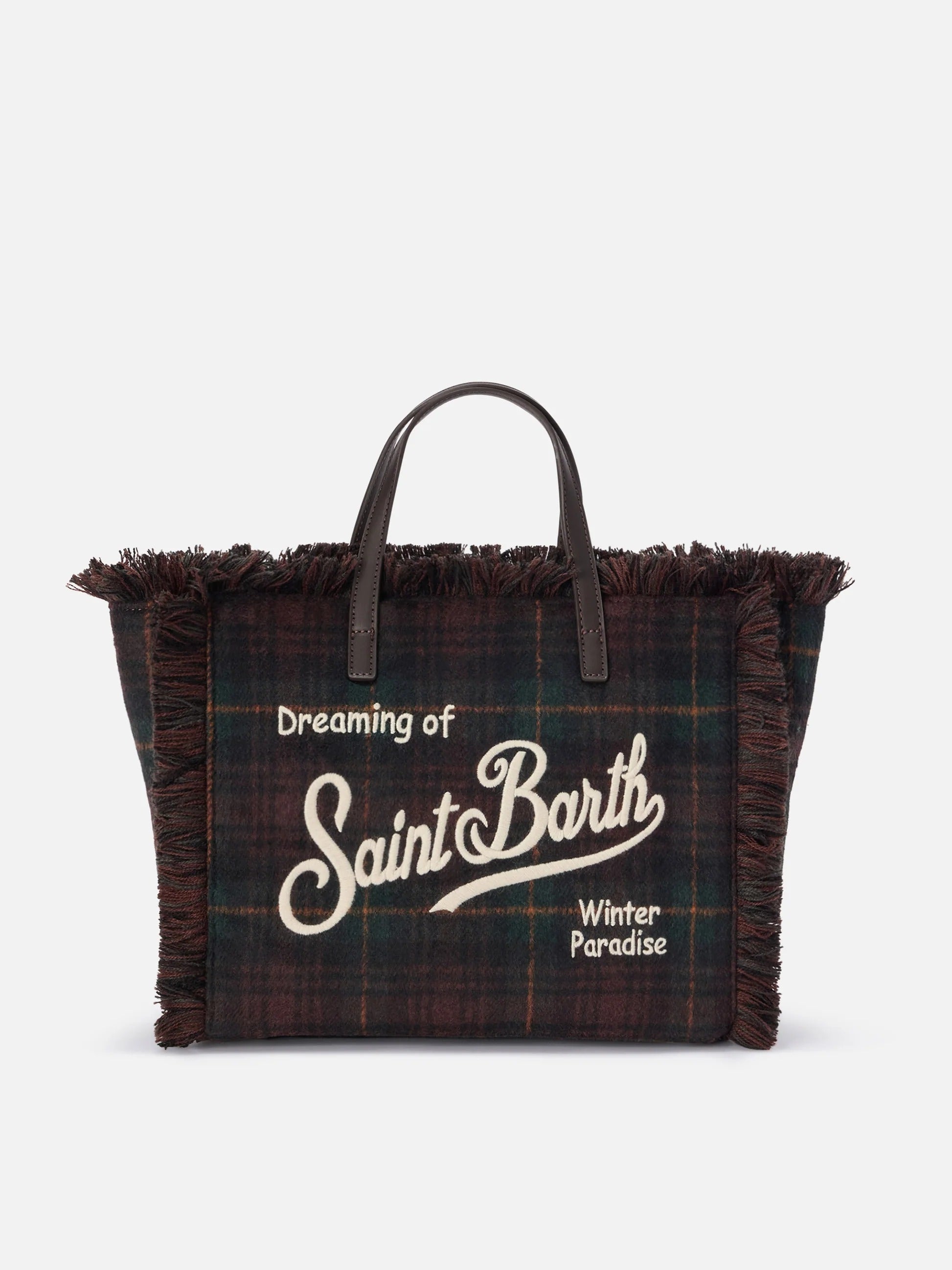 Borsa Colette in lana con motivo tartan COL0045 00468M MC2 SAINT BARTH 