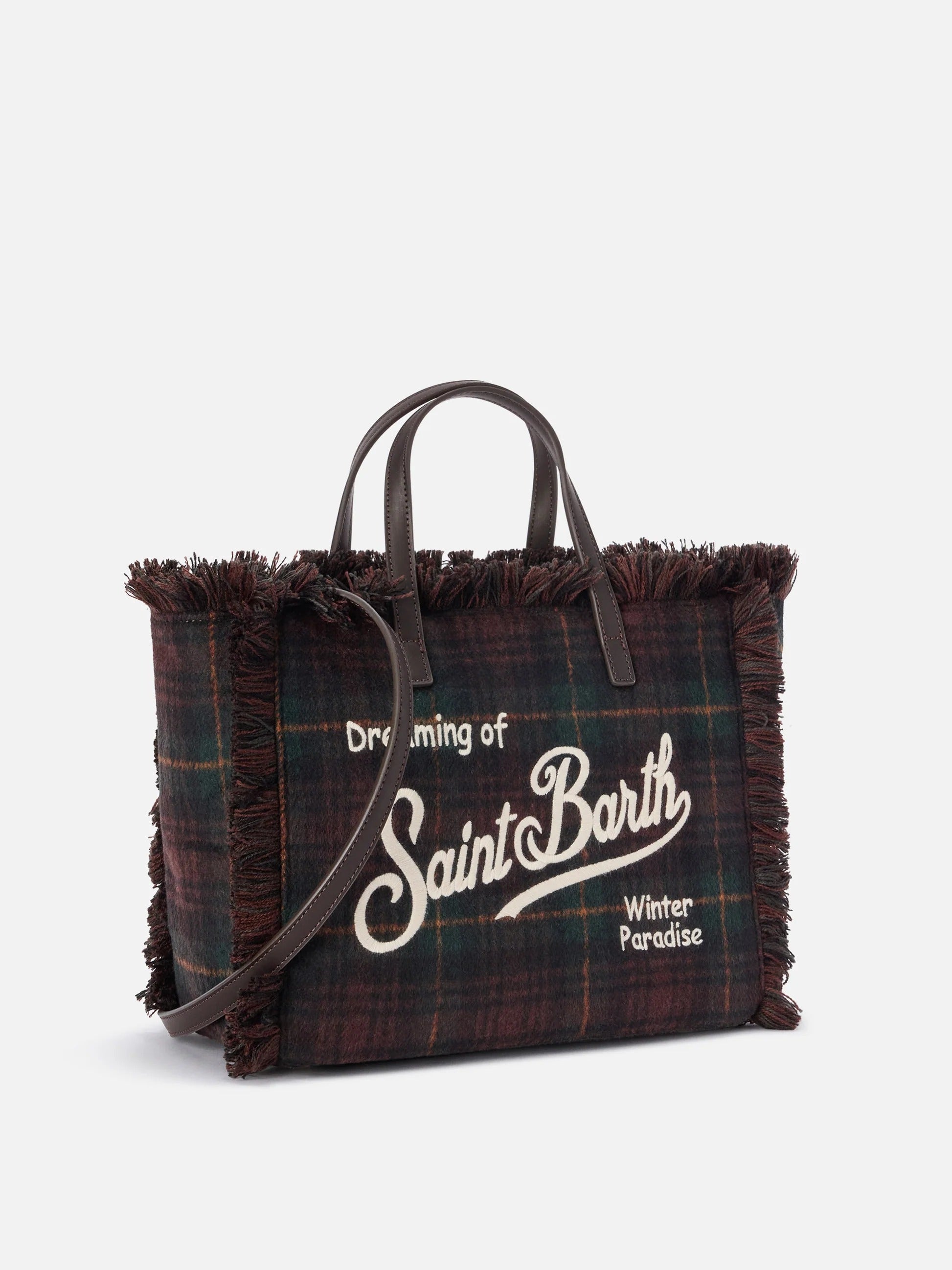 Borsa Colette in lana con motivo tartan COL0045 00468M MC2 SAINT BARTH 