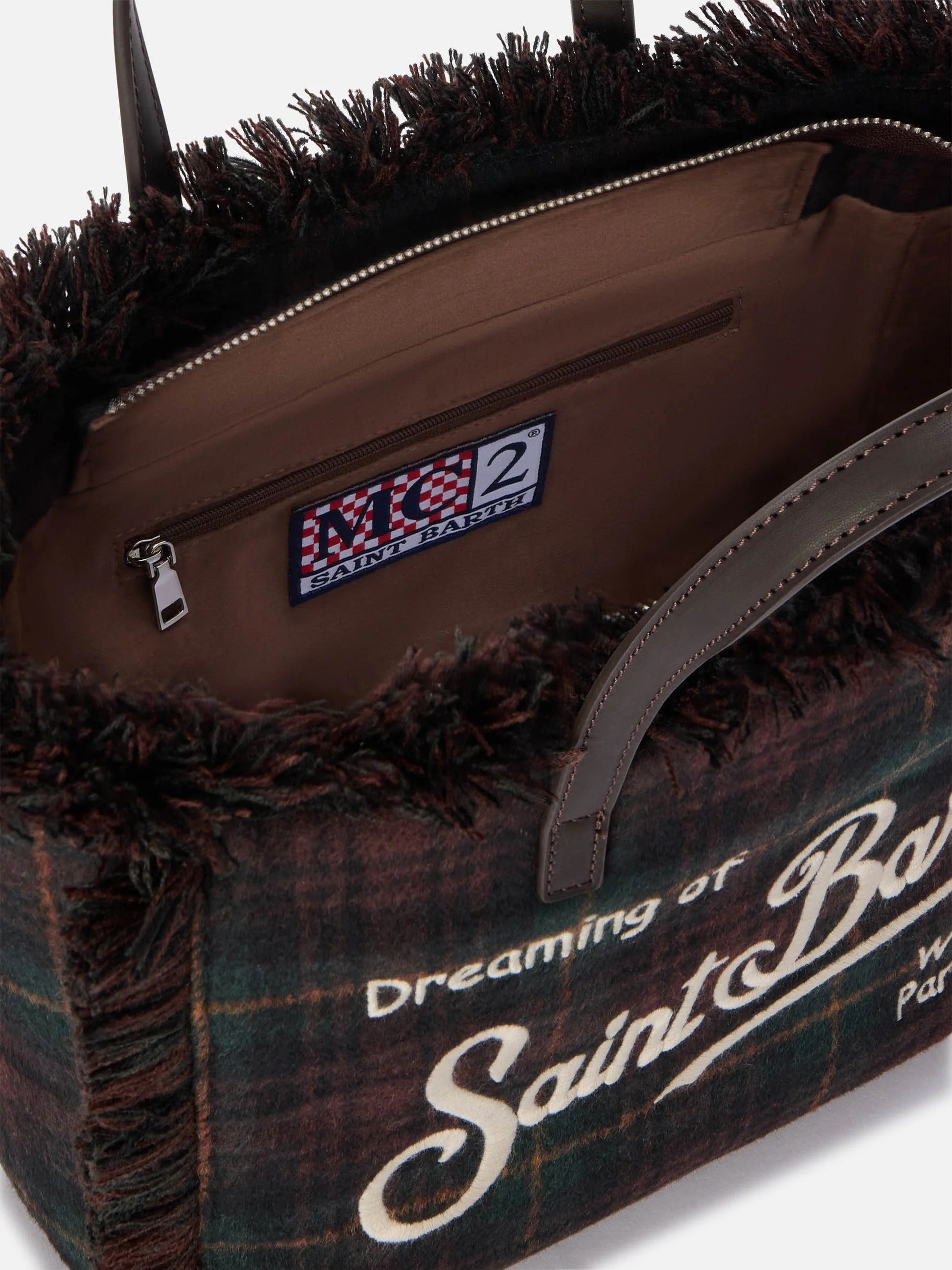Borsa Colette in lana con motivo tartan COL0045 00468M MC2 SAINT BARTH 