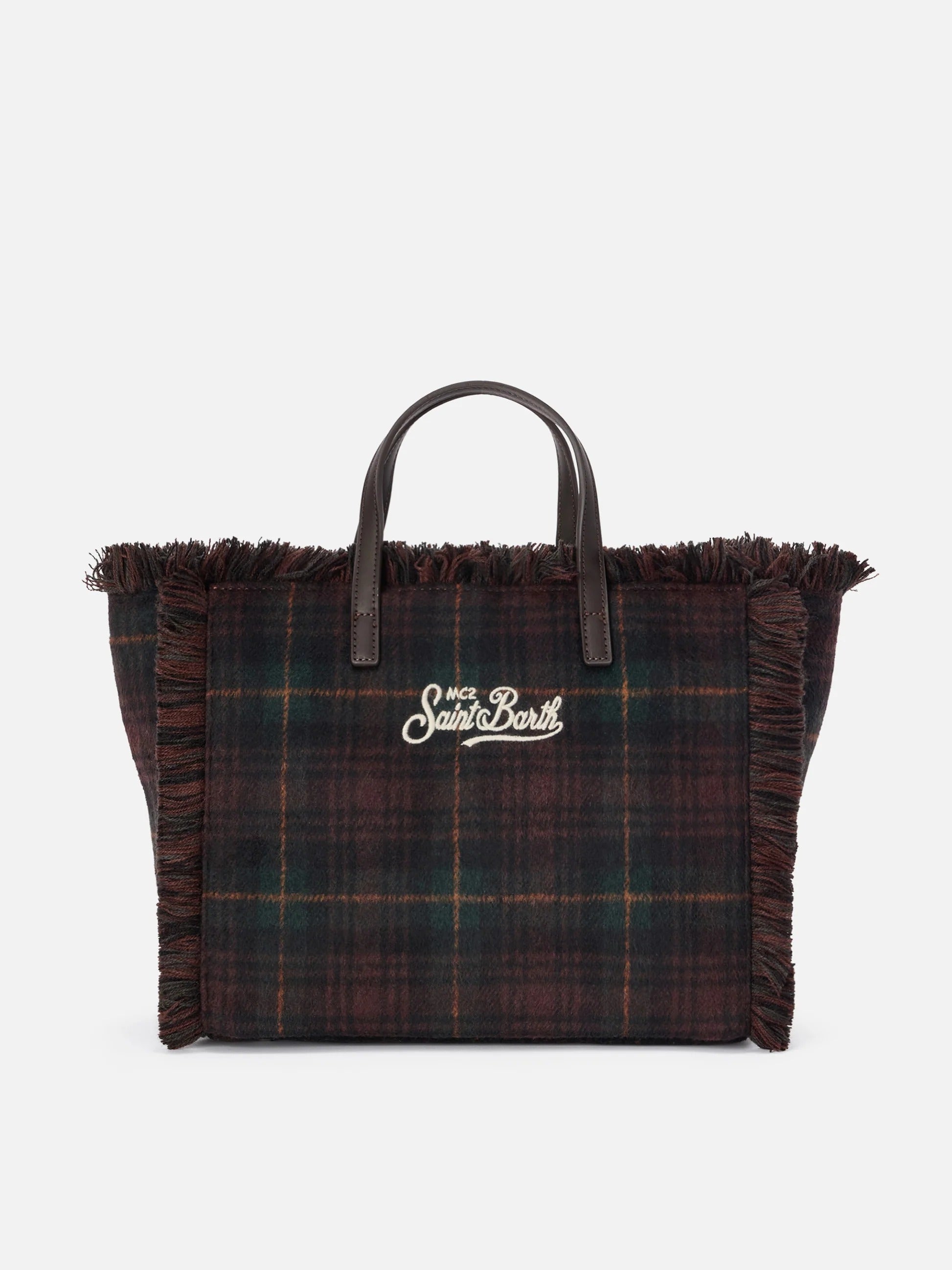 Borsa Colette in lana con motivo tartan COL0045 00468M MC2 SAINT BARTH 