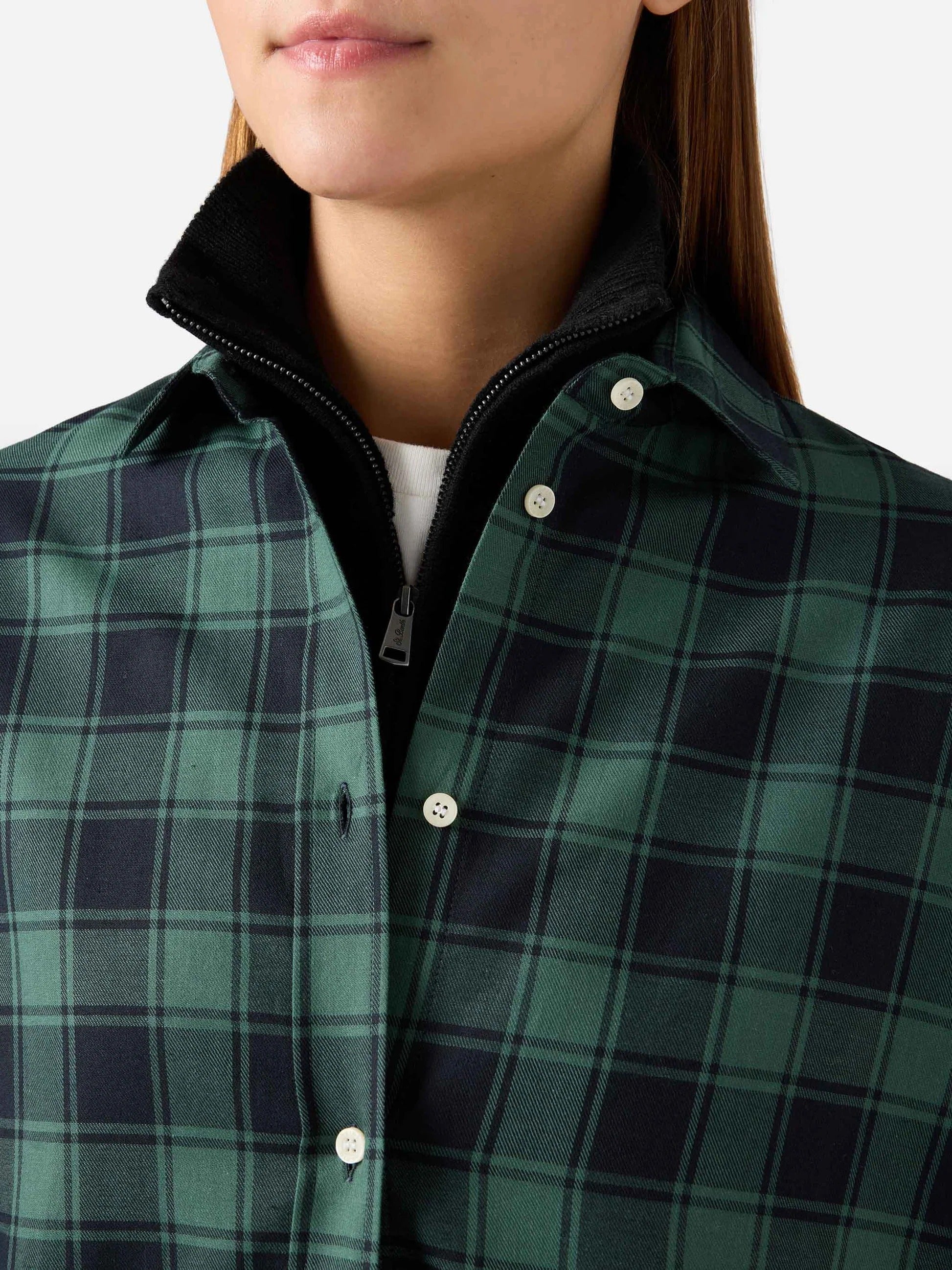 Camicia Gigy verde in flanella di cotone con motivo buffalo check e ricamo Après Chic GIG0001 00228M MC2 SAINT BARTH 