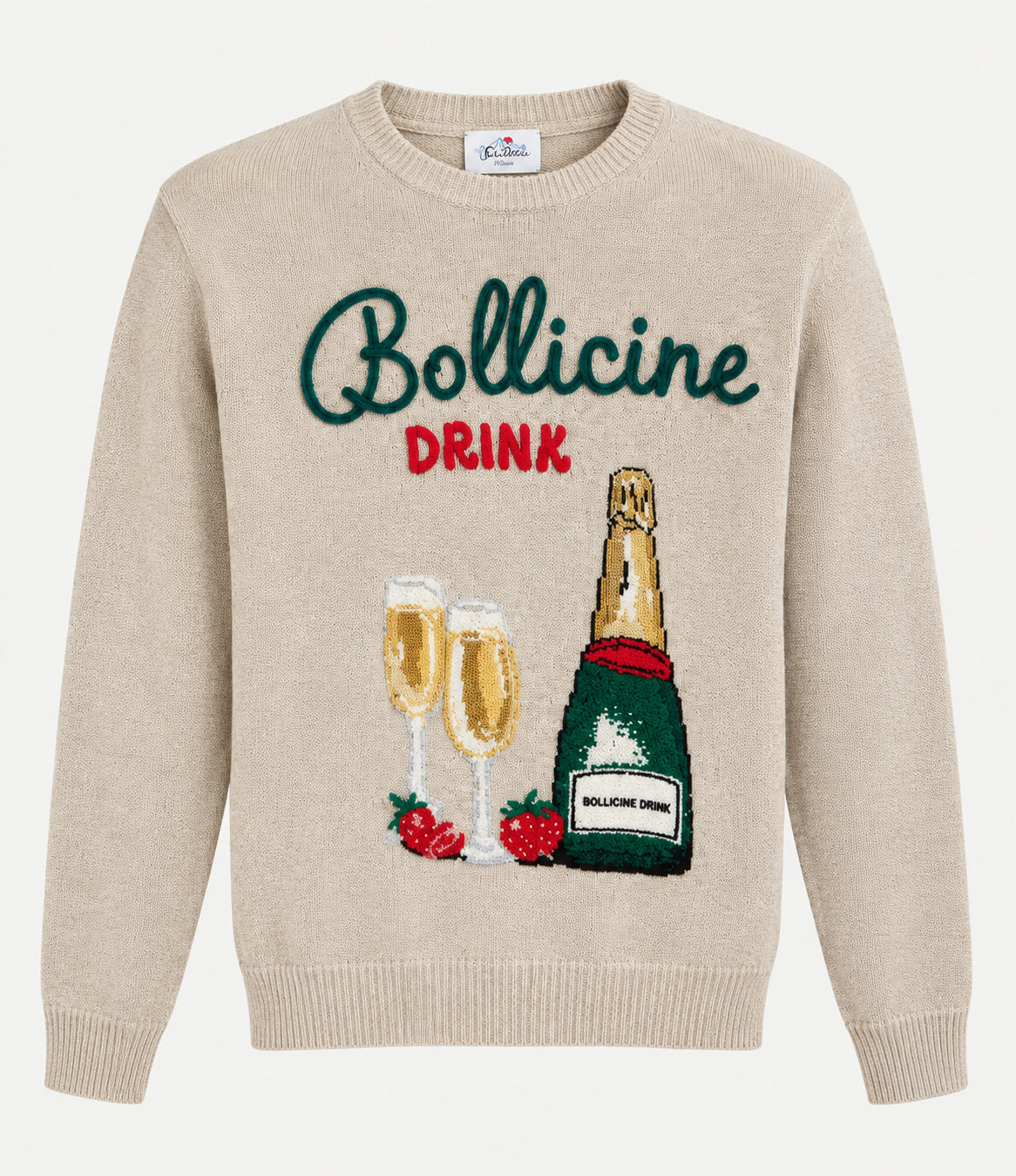MC2 Saint Barth Maglia Uomo Heron Bollicine Drink Beige HER0001 03039M MC2 SAINT BARTH 