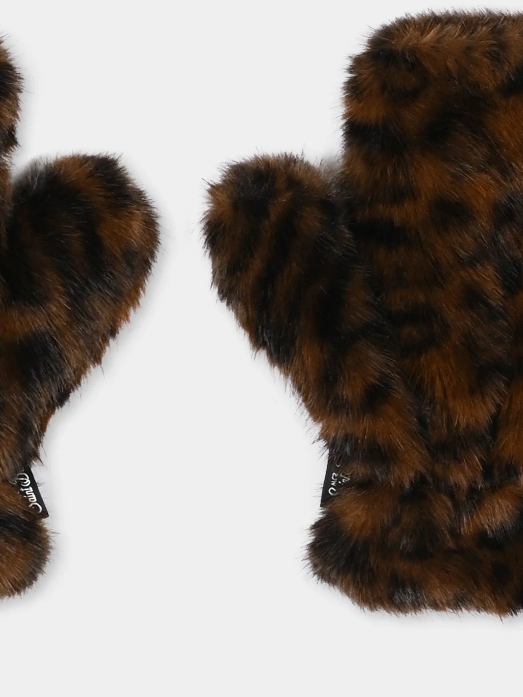 Guanti Muffy Fur con stampa leopardata MUFY002 00019M MC2 SAINT BARTH 