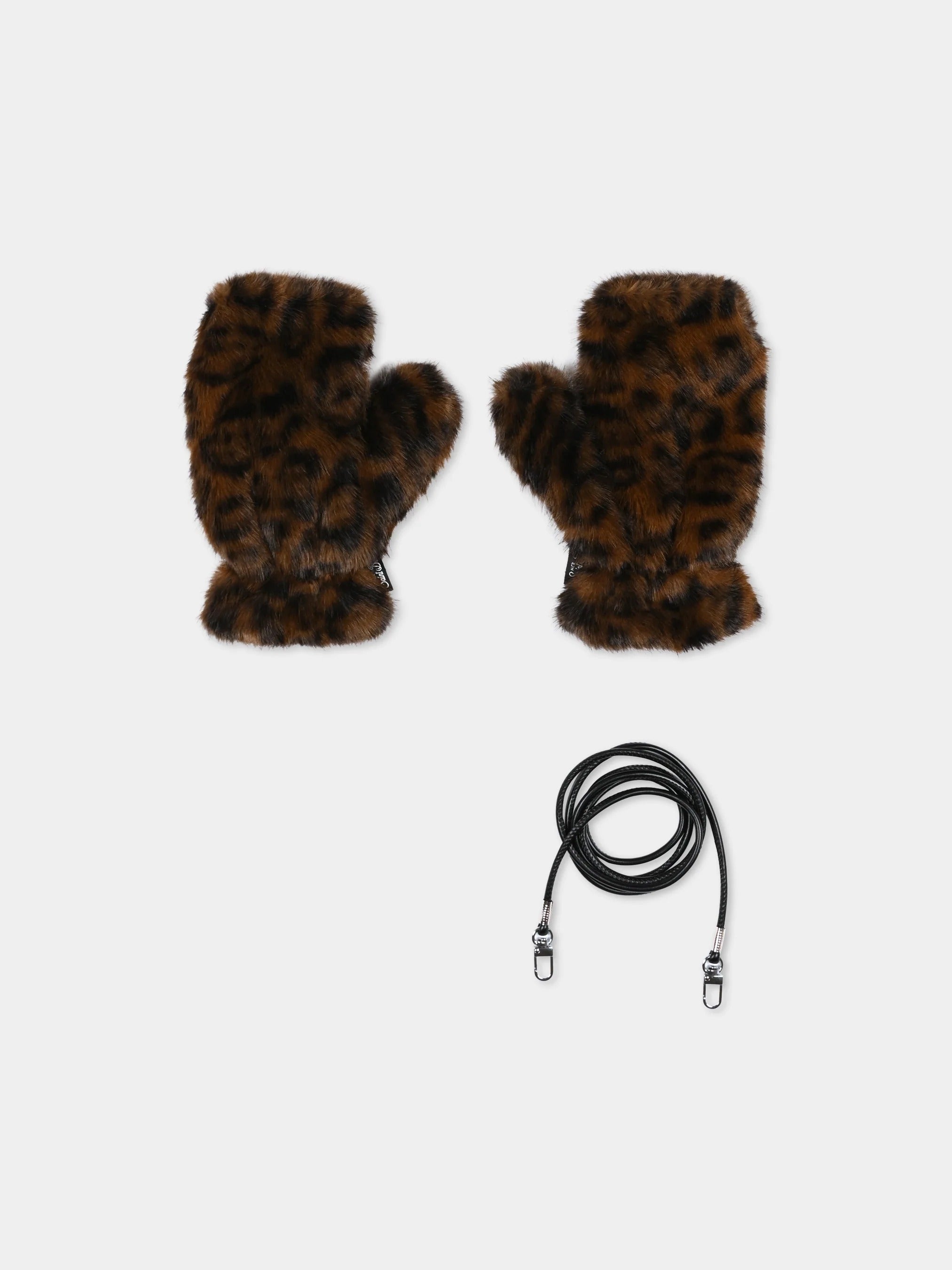 Guanti Muffy Fur con stampa leopardata MUFY002 00019M MC2 SAINT BARTH 