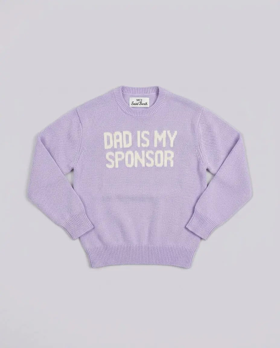 Maglione Princess lilla con jacquard Dad Sponsor PRC0001 00511M MC2 SAINT BARTH 