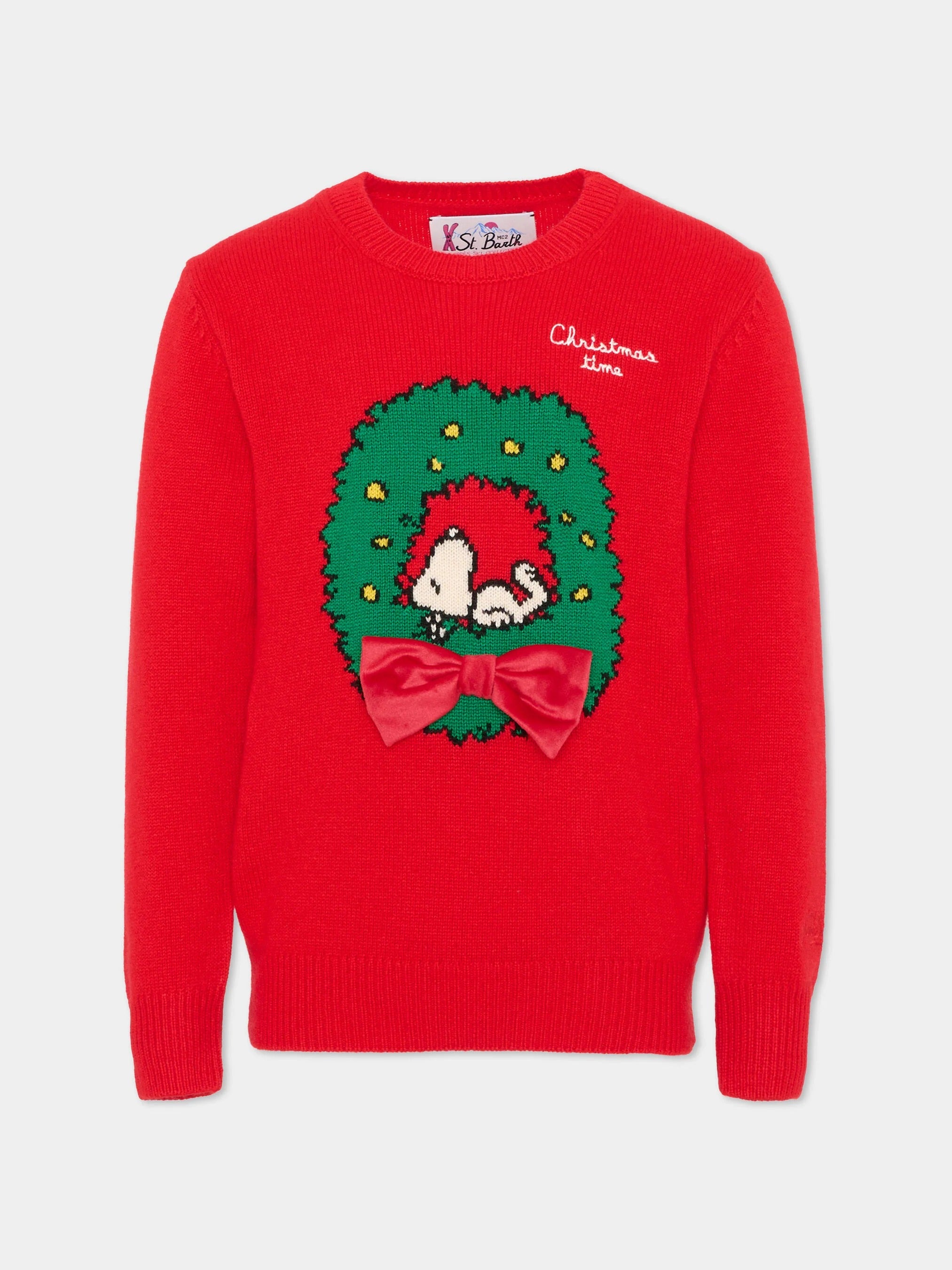 Maglione Princess rosso Snoopy wreath 41 patch PRC0001 01509M MC2 SAINT BARTH 