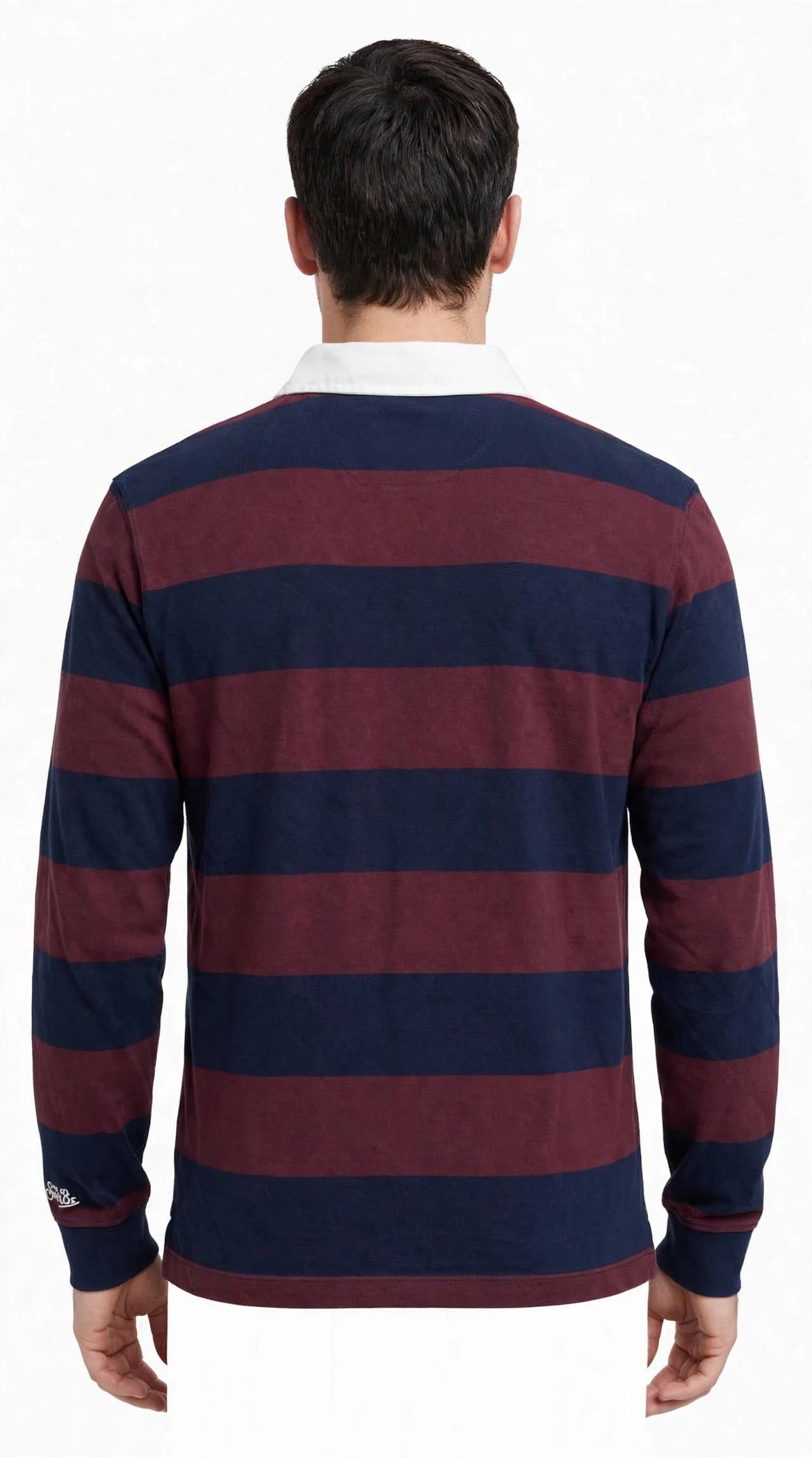 Polo da rugby a righe in cotone stile quarterback QRT0001 01216M MC2 SAINT BARTH 