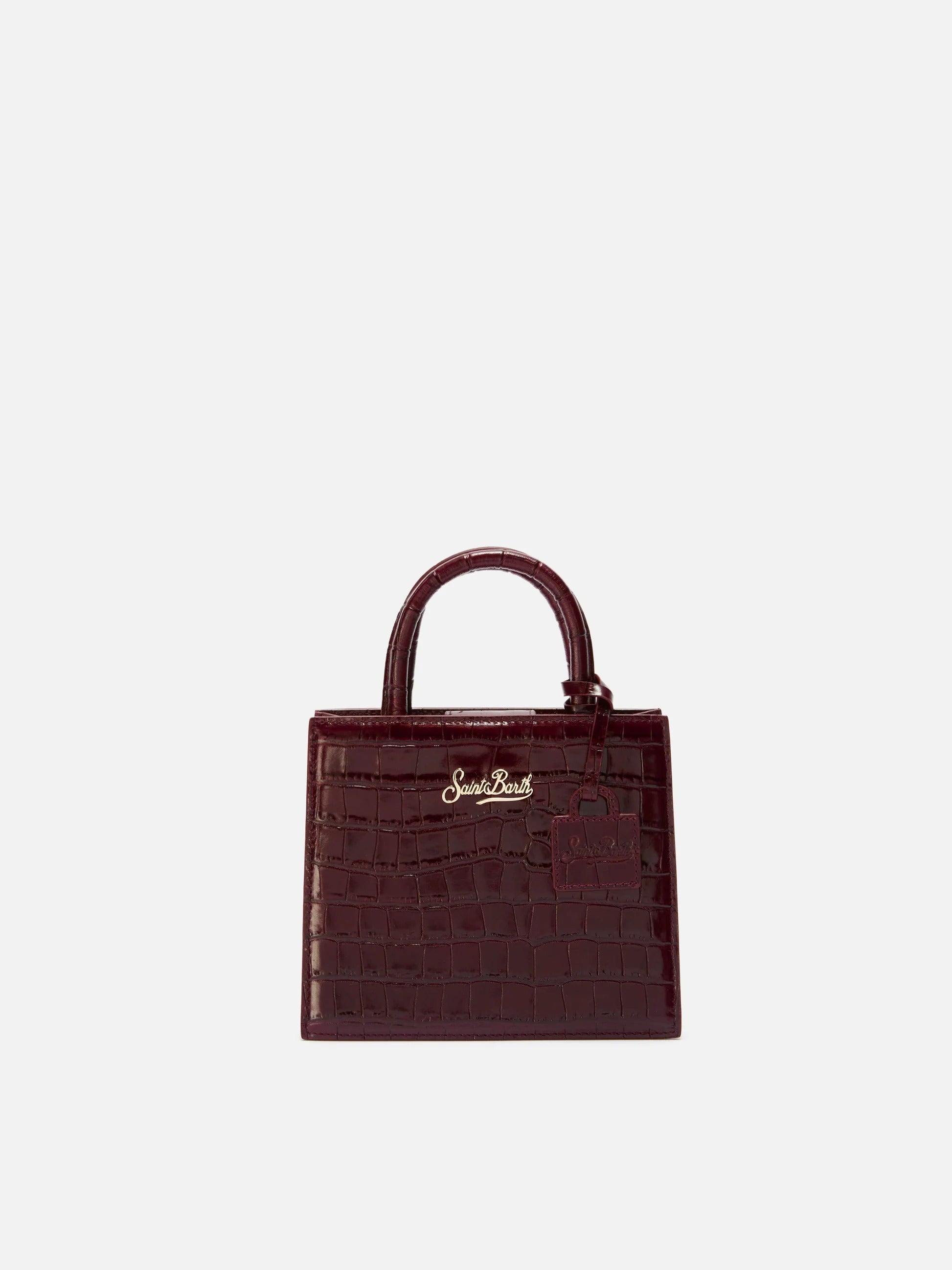 Borsa Mini Shop bordeaux in pelle stampa cocco SHBM0002 00107M MC2 SAINT BARTH 