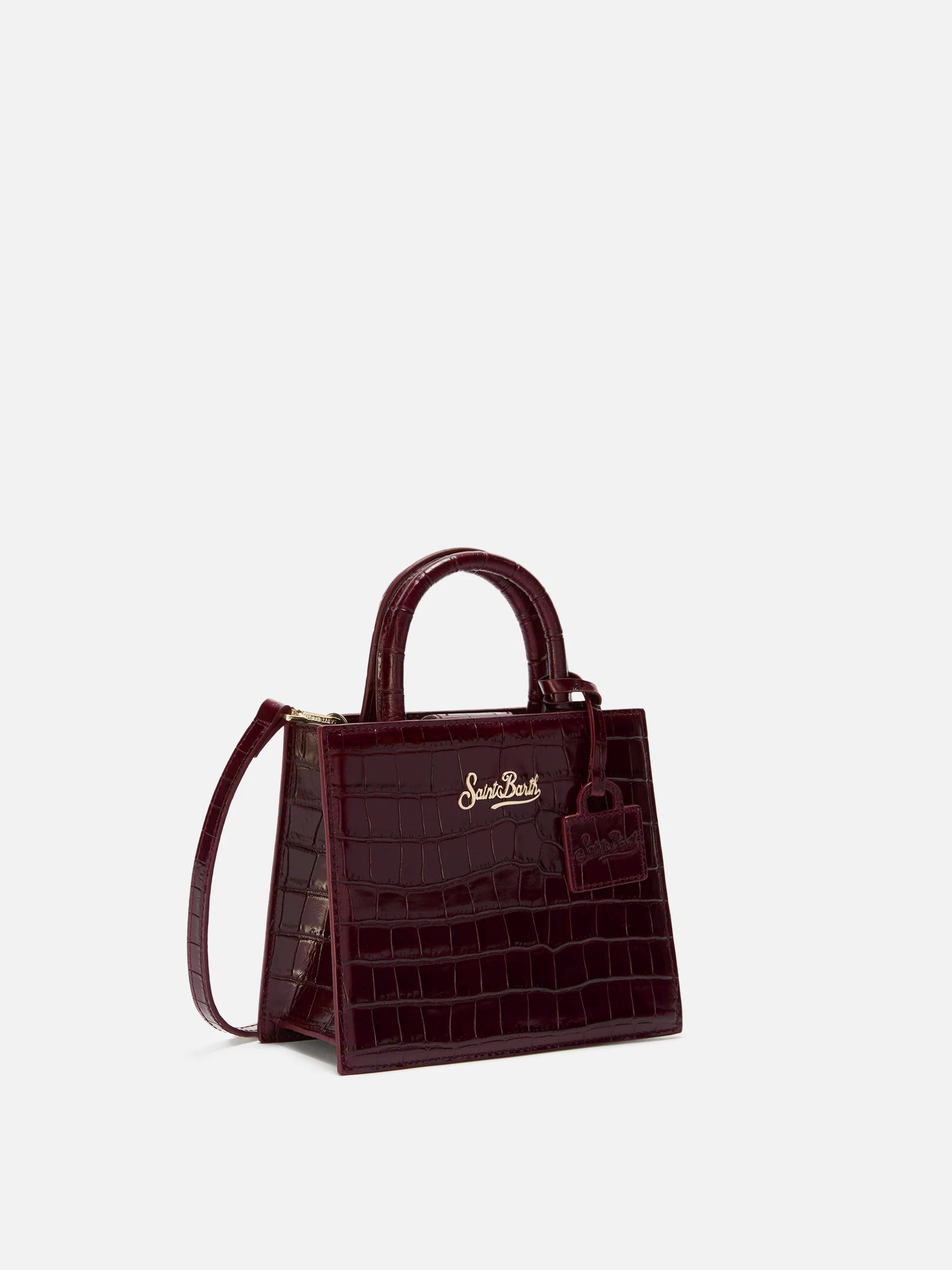 Borsa Mini Shop bordeaux in pelle stampa cocco SHBM0002 00107M MC2 SAINT BARTH 