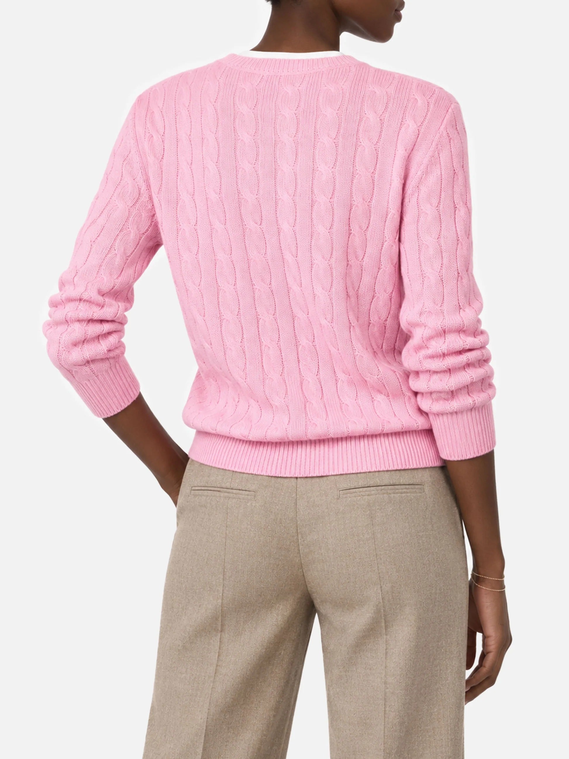 Maglione Sorbonne rosa a trecce SORB005 00006M MC2 SAINT BARTH 