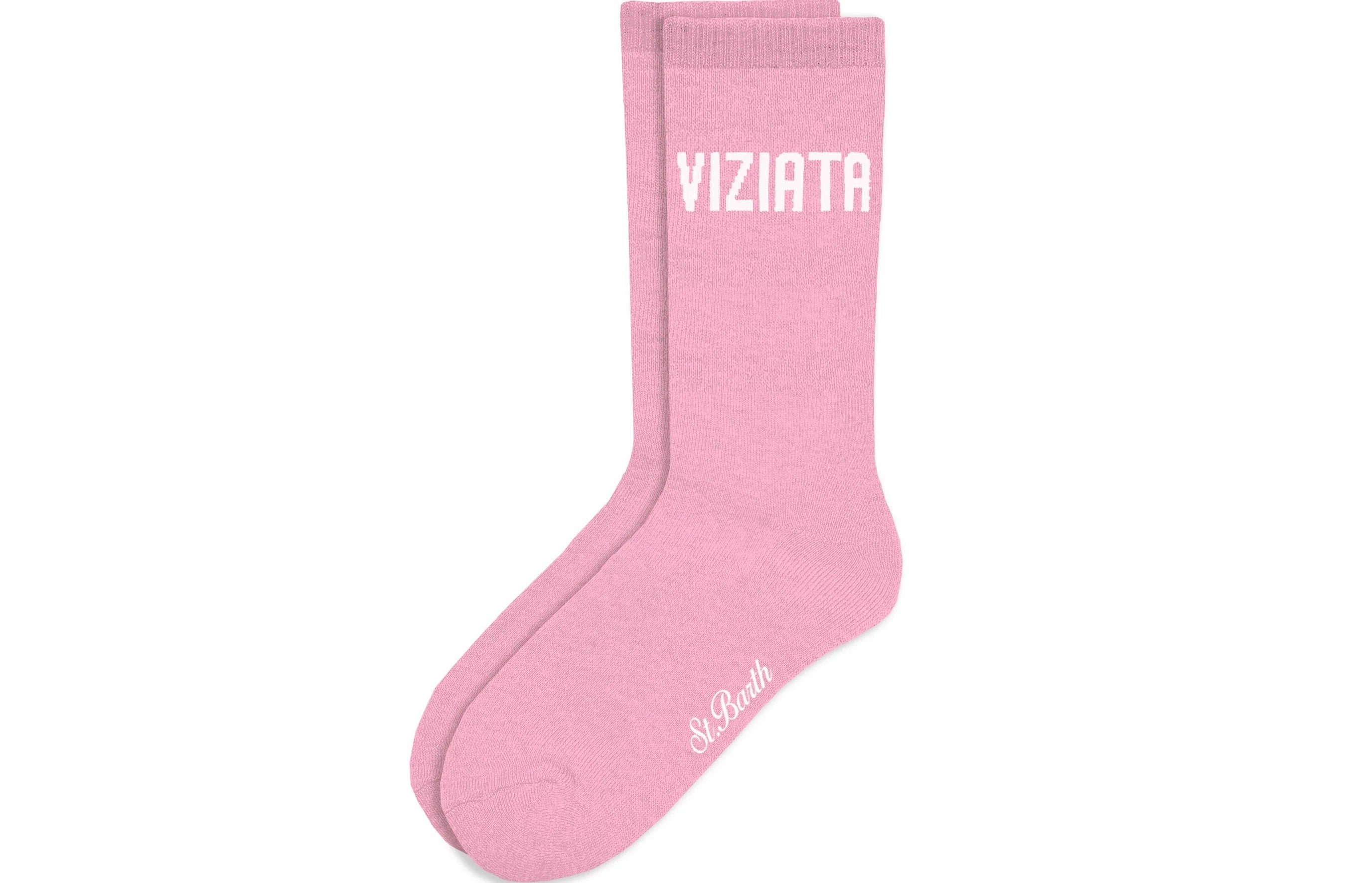 Calzini rosa con motivo viziata SOX0010M 00559M MC2 SAINT BARTH 