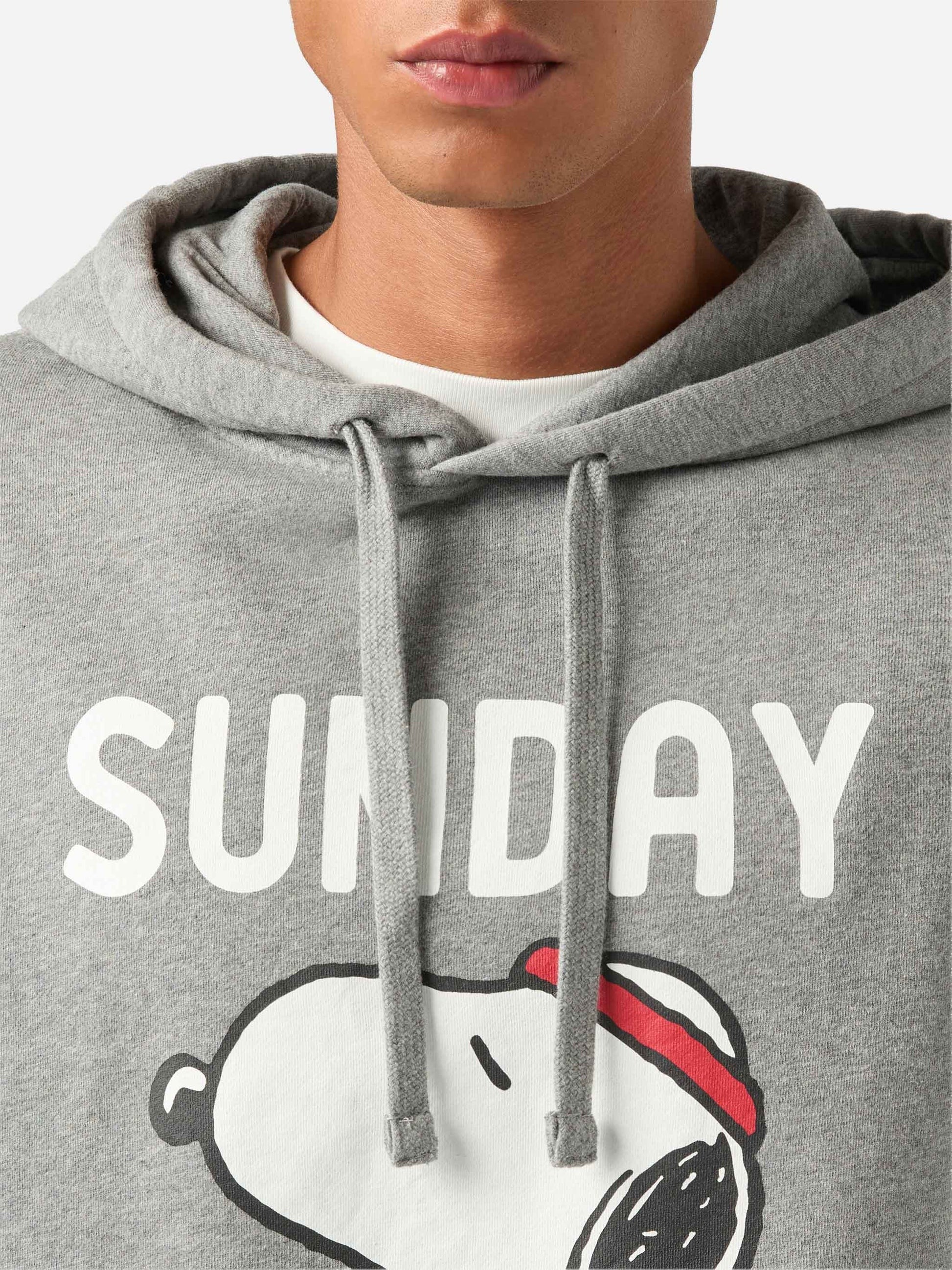 Felpa con cappuccio Tribeca grigia in cotone con stampa Snoopy | Special edition TRI0001 00361M MC2 SAINT BARTH 