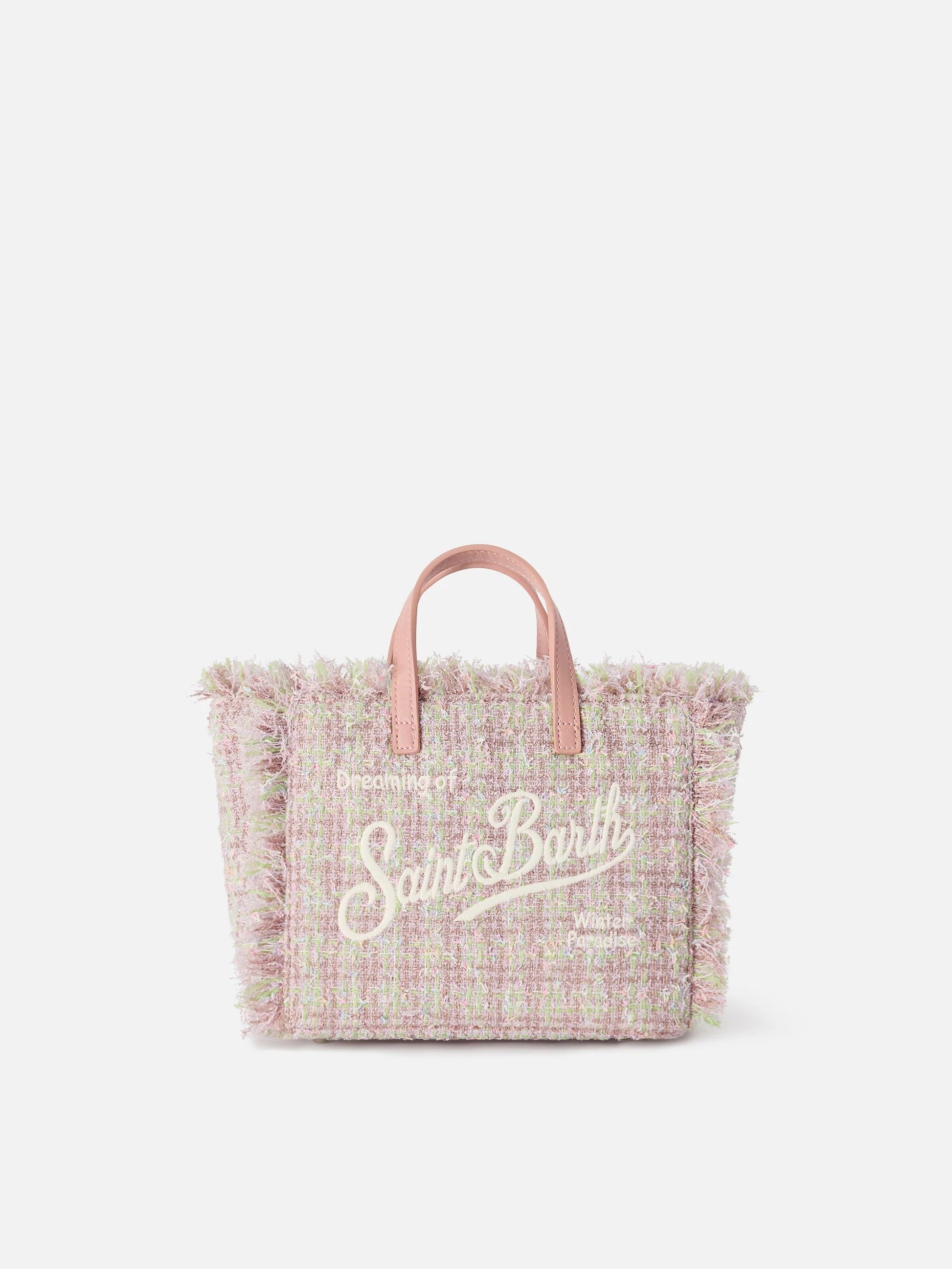Borsa Mini Vanity rosa in tweed con filato lurex VAMI032 00171M MC2 SAINT BARTH 