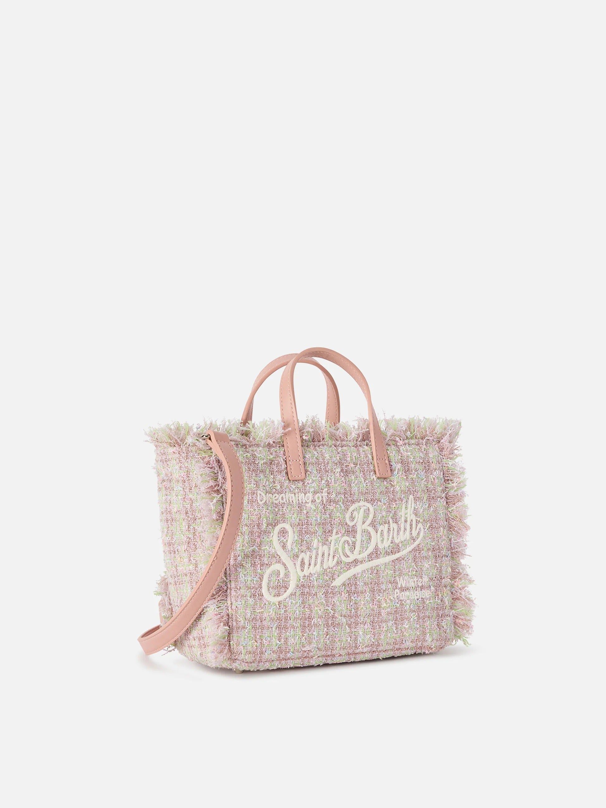 Borsa Mini Vanity rosa in tweed con filato lurex VAMI032 00171M MC2 SAINT BARTH 