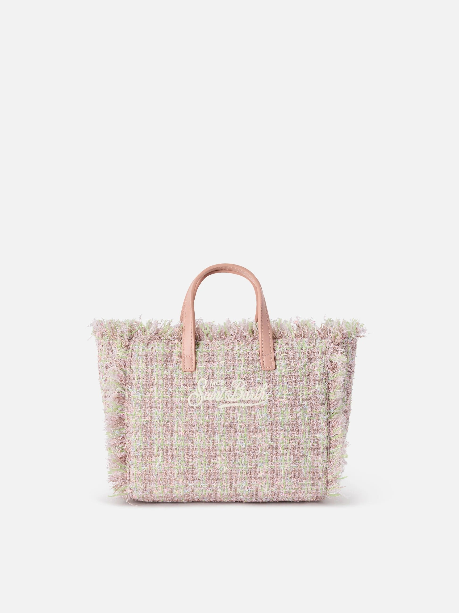 Borsa Mini Vanity rosa in tweed con filato lurex VAMI032 00171M MC2 SAINT BARTH 