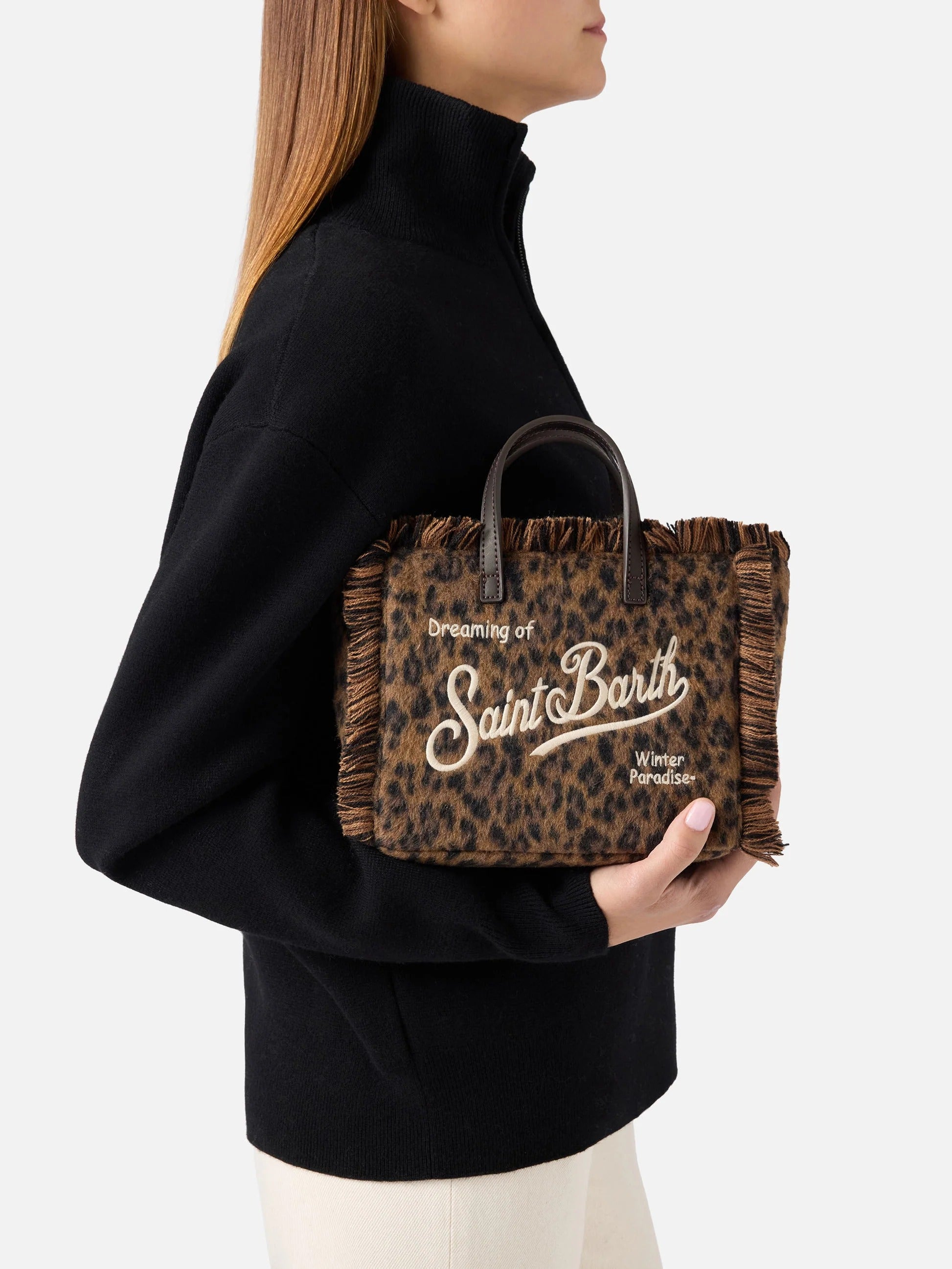 Borsa Mini Vanity in feltro con stampa leopardo VAMI035 00212M MC2 SAINT BARTH 