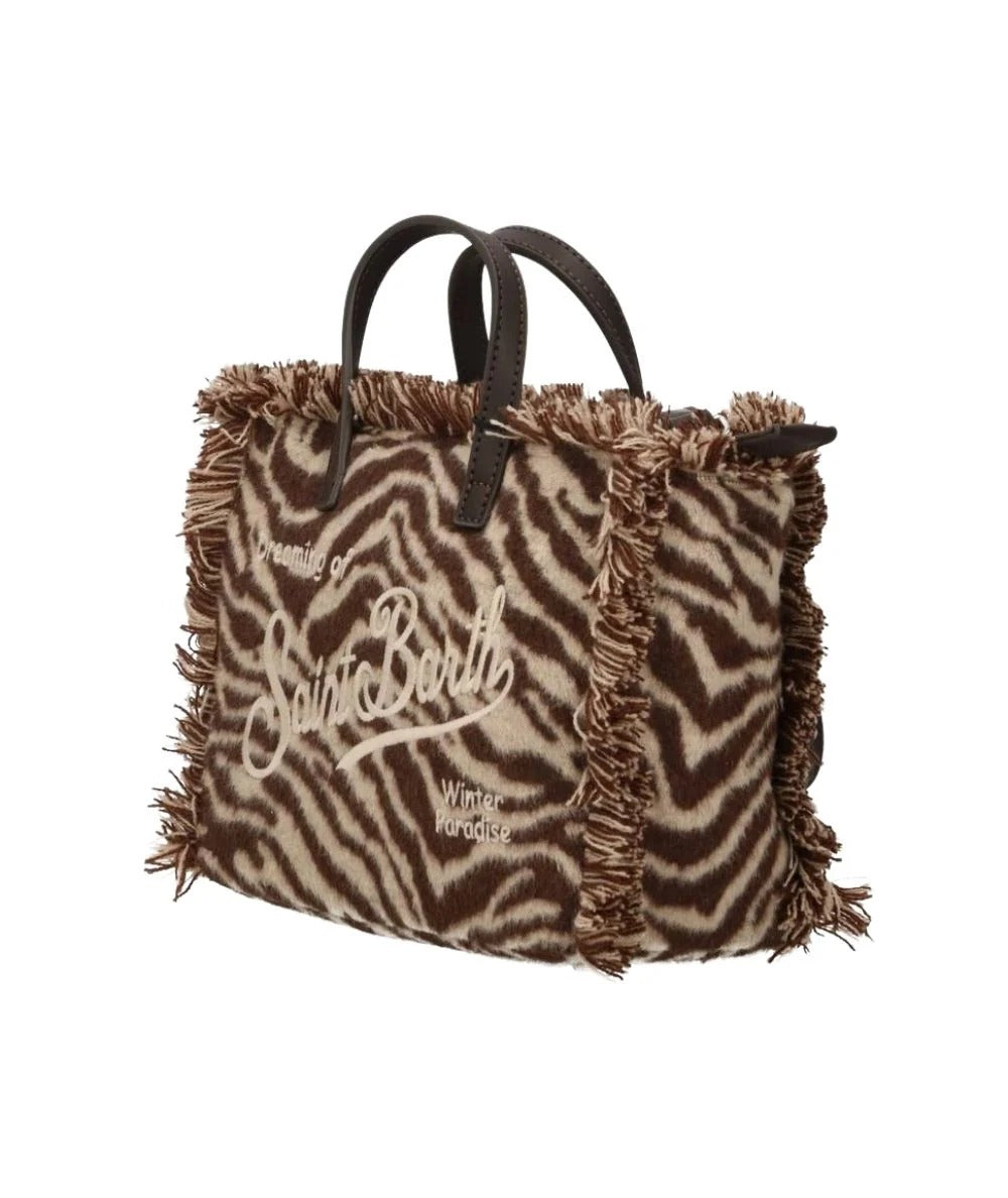 Borsa Mini Vanity in feltro con stampa zebrata VAMI035 04108M MC2 SAINT BARTH 