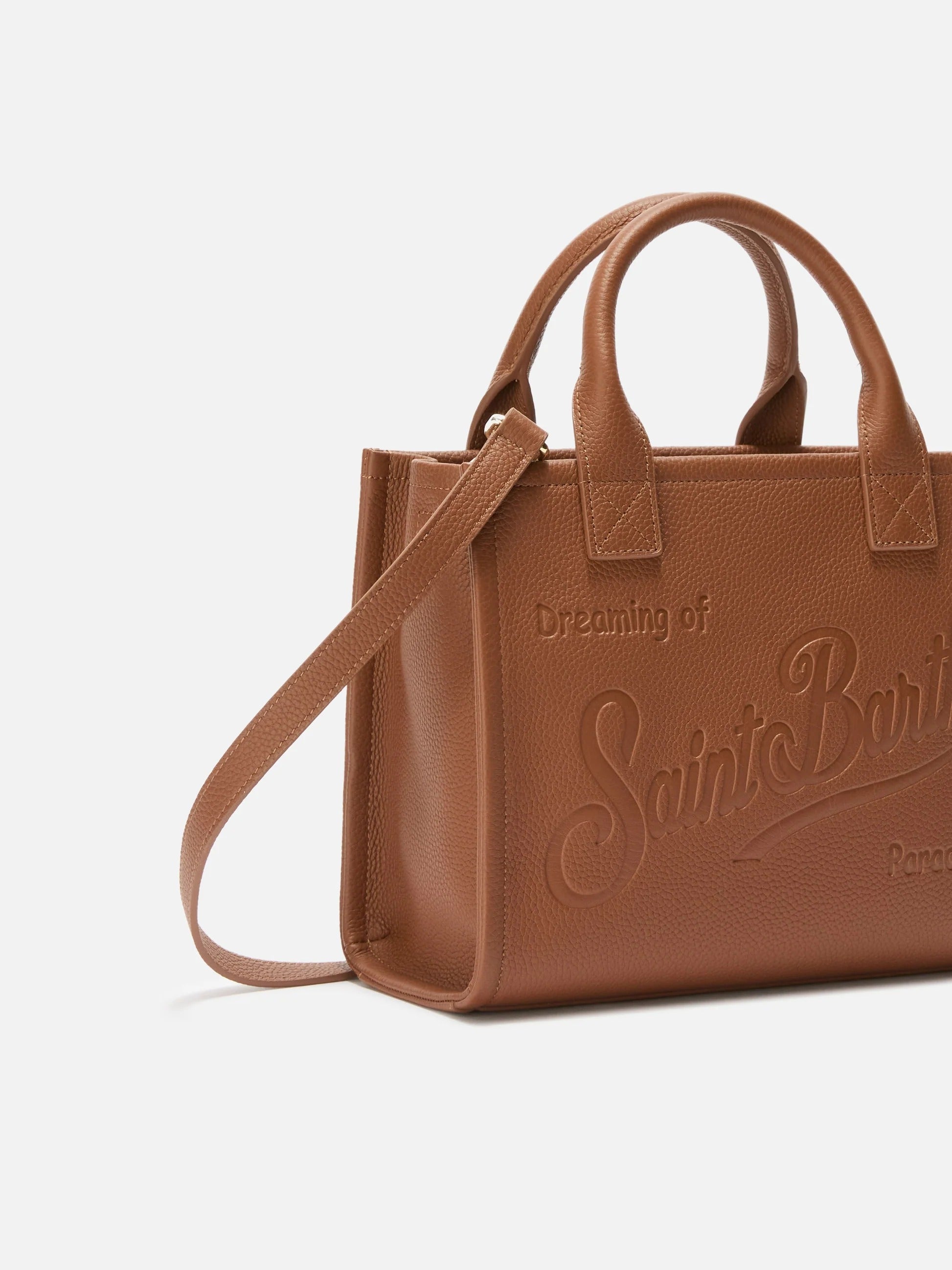 Borsa Vanity Bag Medium cammello in pelle martellata VANMD001 00120M MC2 SAINT BARTH 