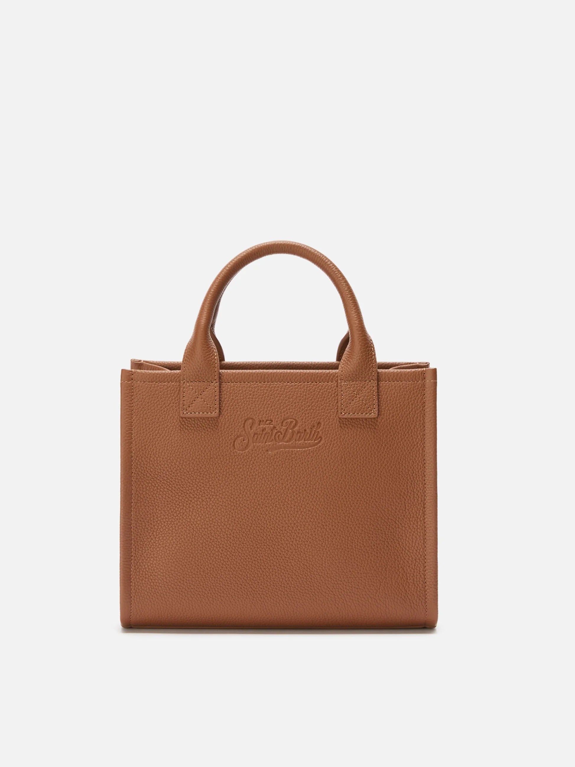 Borsa Vanity Bag Medium cammello in pelle martellata VANMD001 00120M MC2 SAINT BARTH 