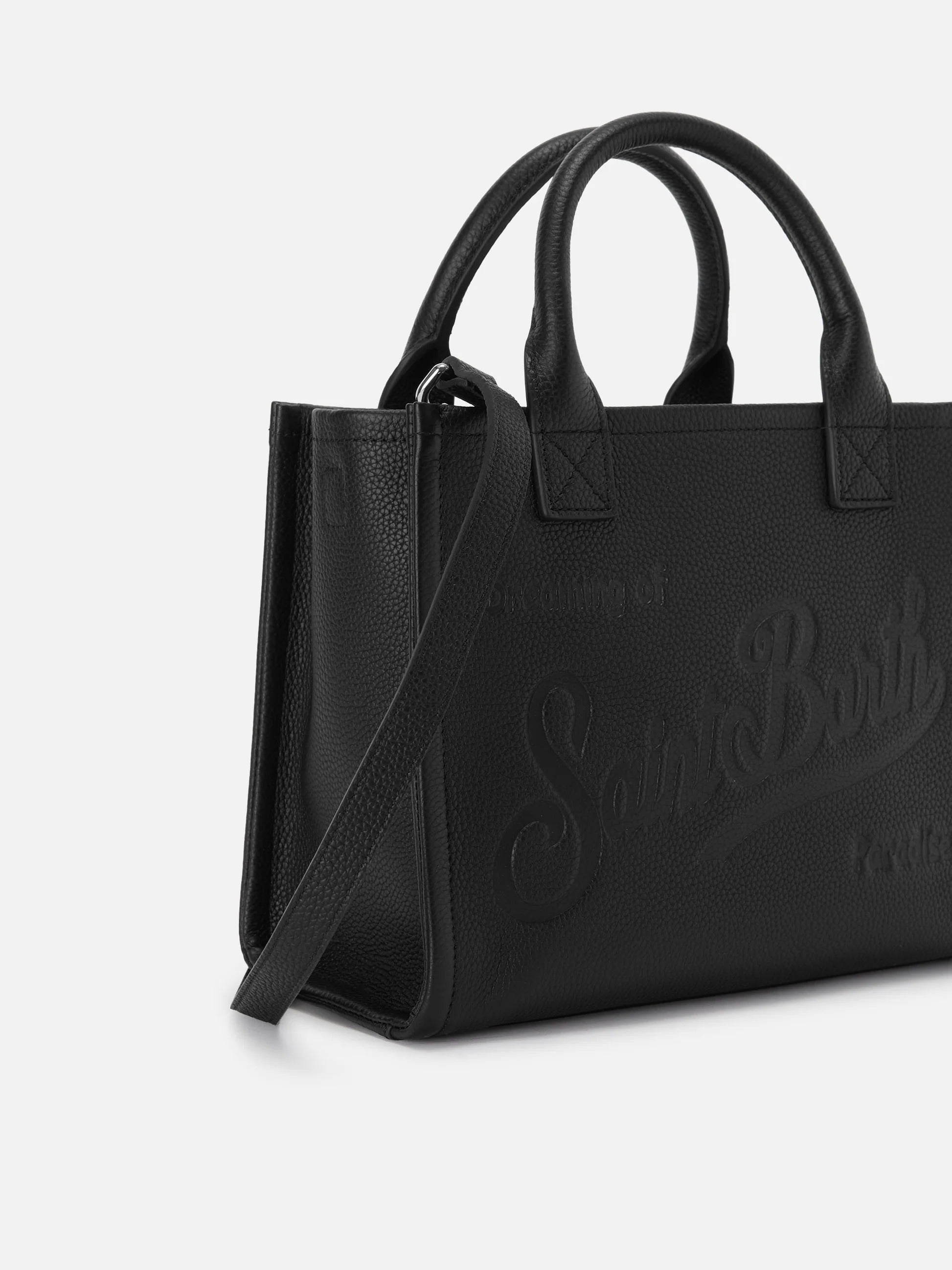 Borsa Vanity medium in pelle martellata nera VANMD001 00123M MC2 SAINT BARTH 