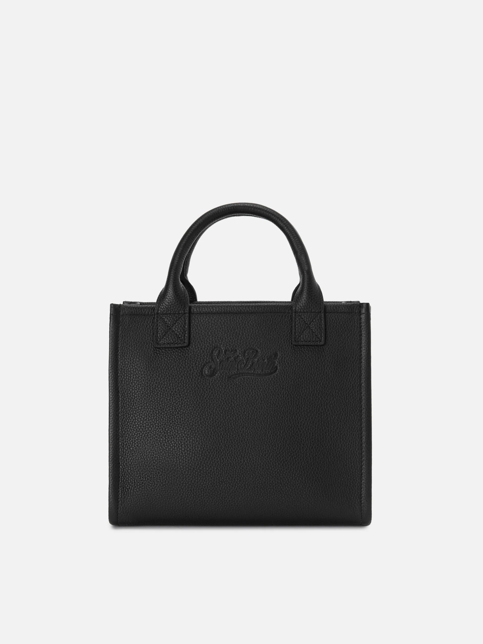 Borsa Vanity medium in pelle martellata nera VANMD001 00123M MC2 SAINT BARTH 