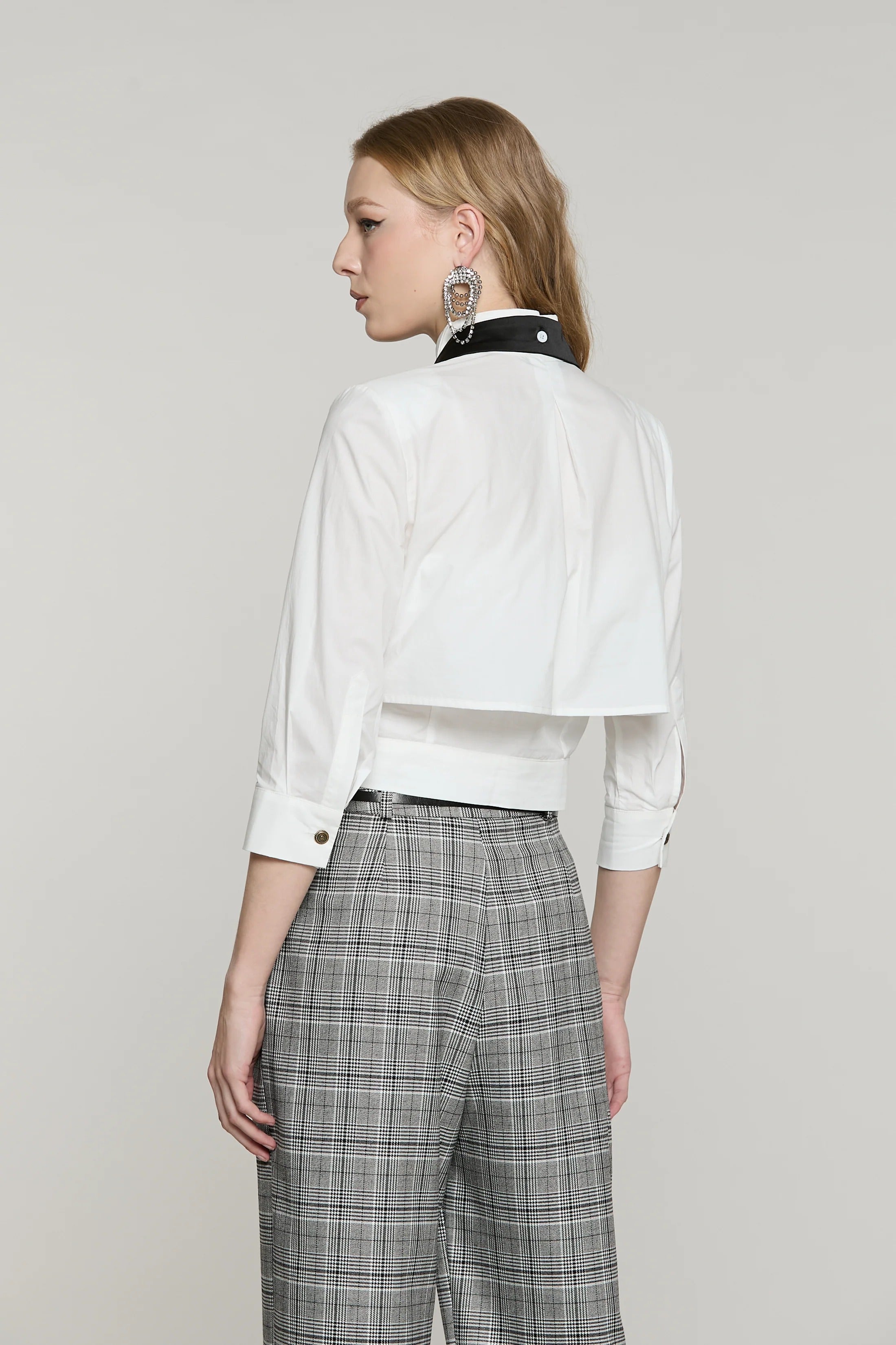 Camicia CORVINA corta manica 3/4 con patte più papillon milk RDA2603056016 1101 RELISH 
