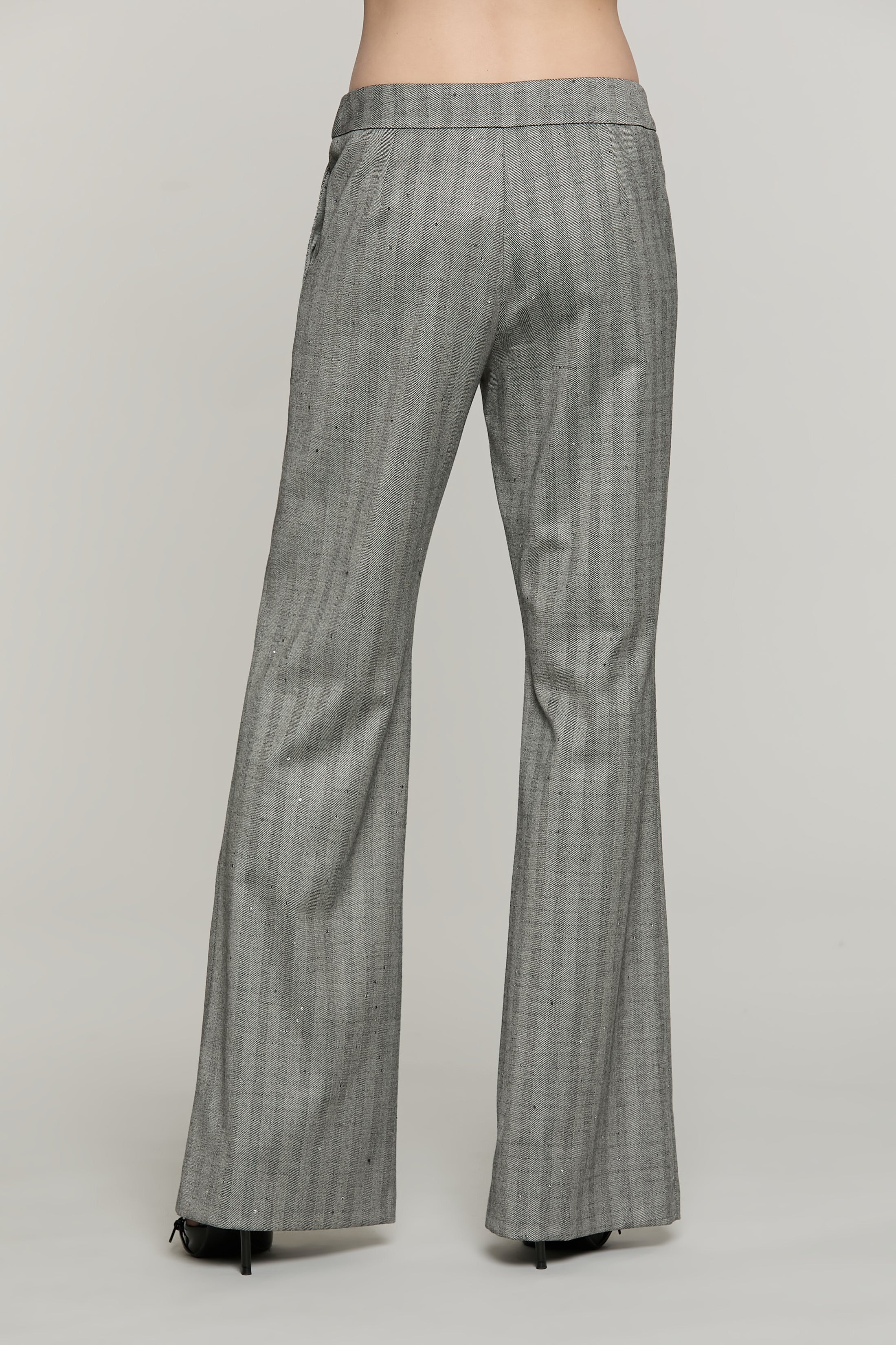 Pantalone RICKMAN vita alta con tasche francesi spigato più paillettes RDA2607455026 1199 RELISH 