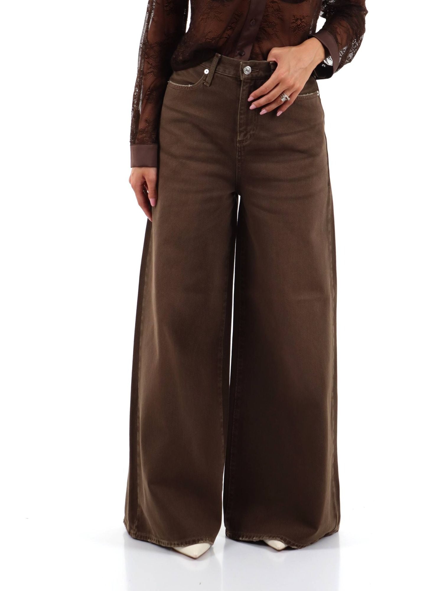 Pantalone Roy Roger's kaori bull vintage dyed brown. RND90195CU033081 C0241 ROY ROGER'S 