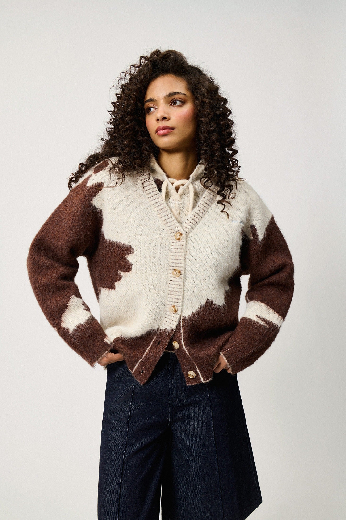 CARDIGAN IN JACQUARD PONY RND90404CU98XXXX C0712 ROY ROGER'S 