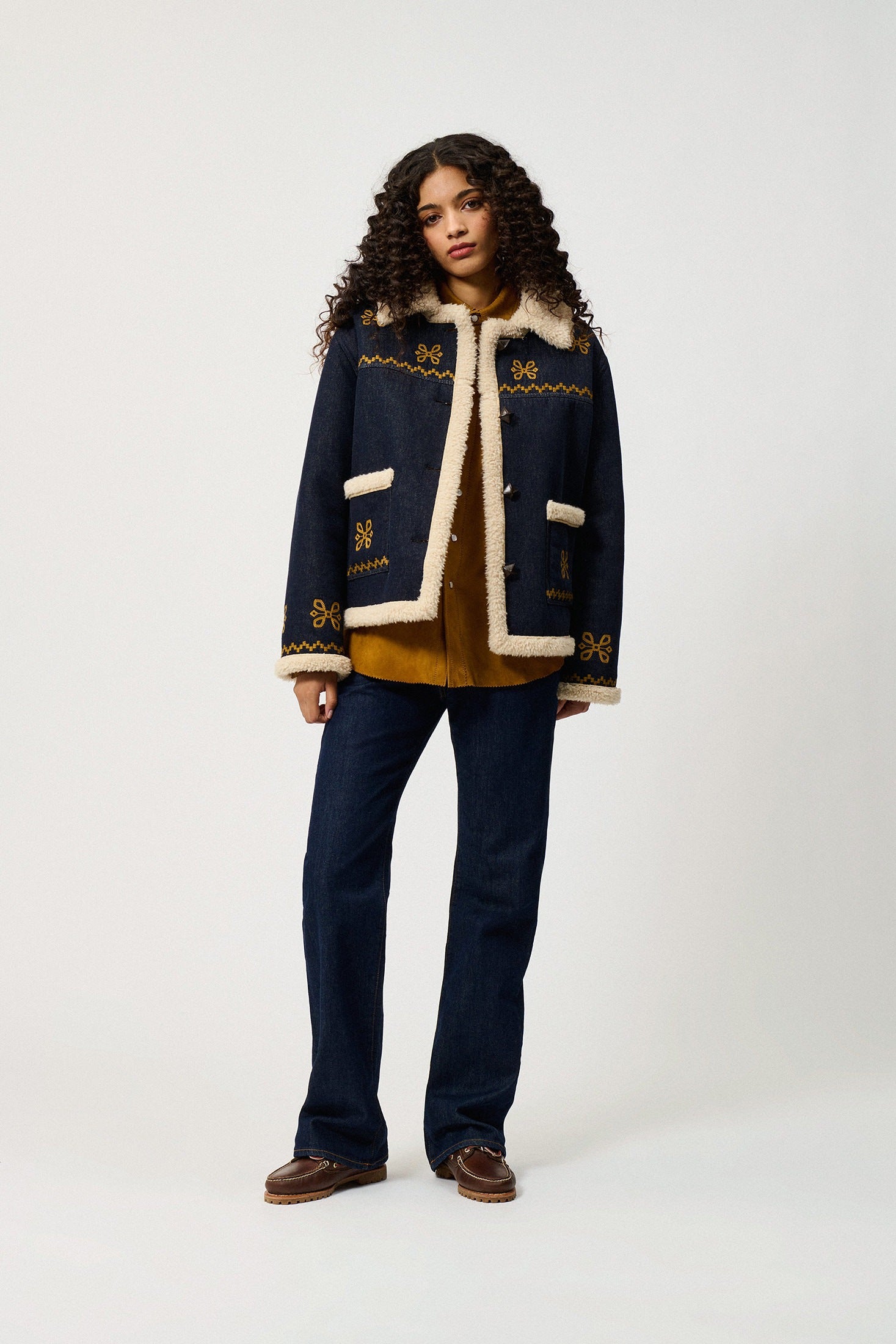 OLD GLORY-GIACCA CHUBA IN DENIM CON SHEARLING ROG0154CV310021 C0999 ROY ROGER'S 