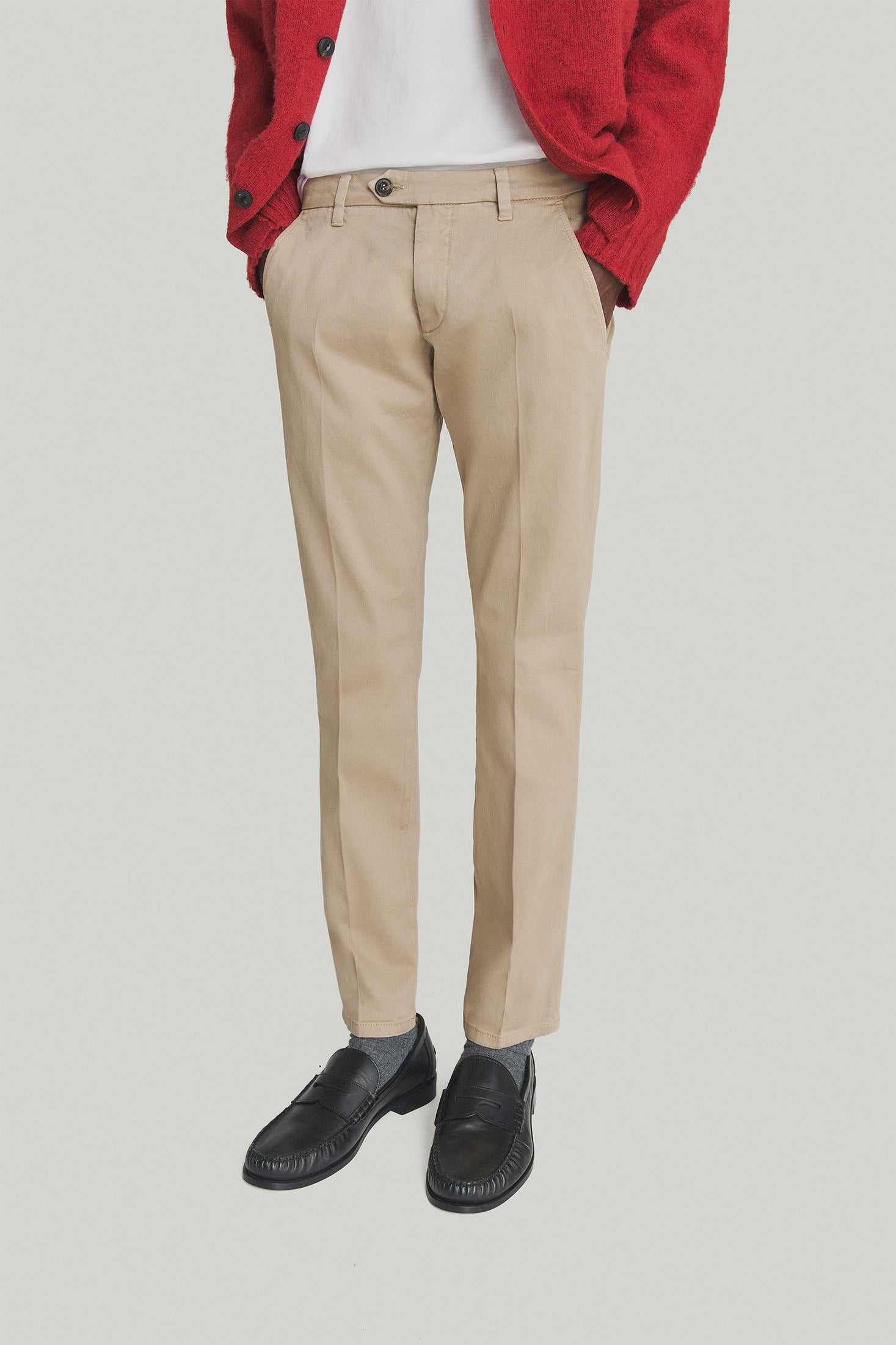 PANTALONE NEW ROLF IN GABARDINA NUT RRU013C8700112 C0234 ROY ROGER'S 