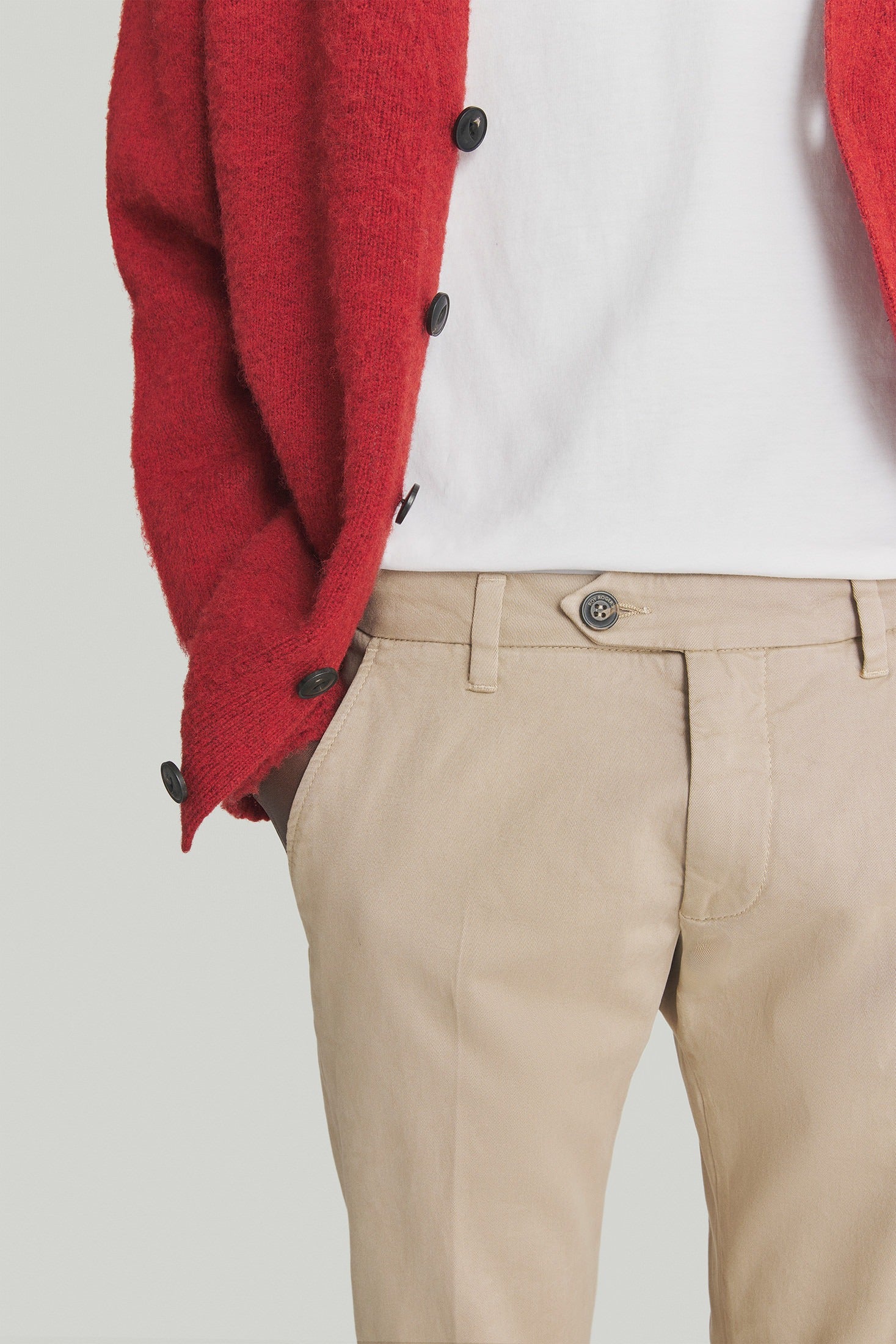 PANTALONE NEW ROLF IN GABARDINA NUT RRU013C8700112 C0234 ROY ROGER'S 