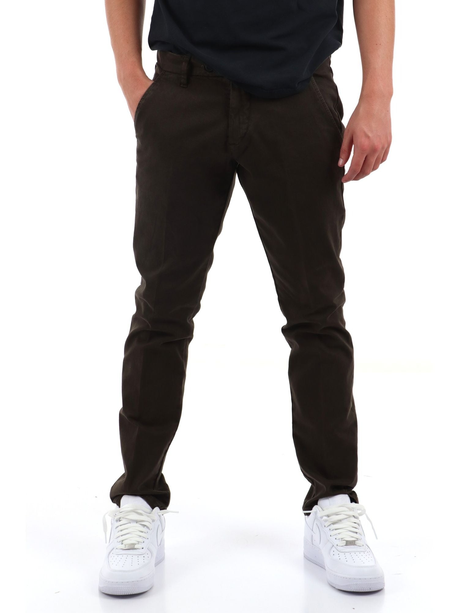 PANTALONE NEW ROLF IN GABARDINA  CHOCO RRU013C8700112 C0767 ROY ROGER'S 