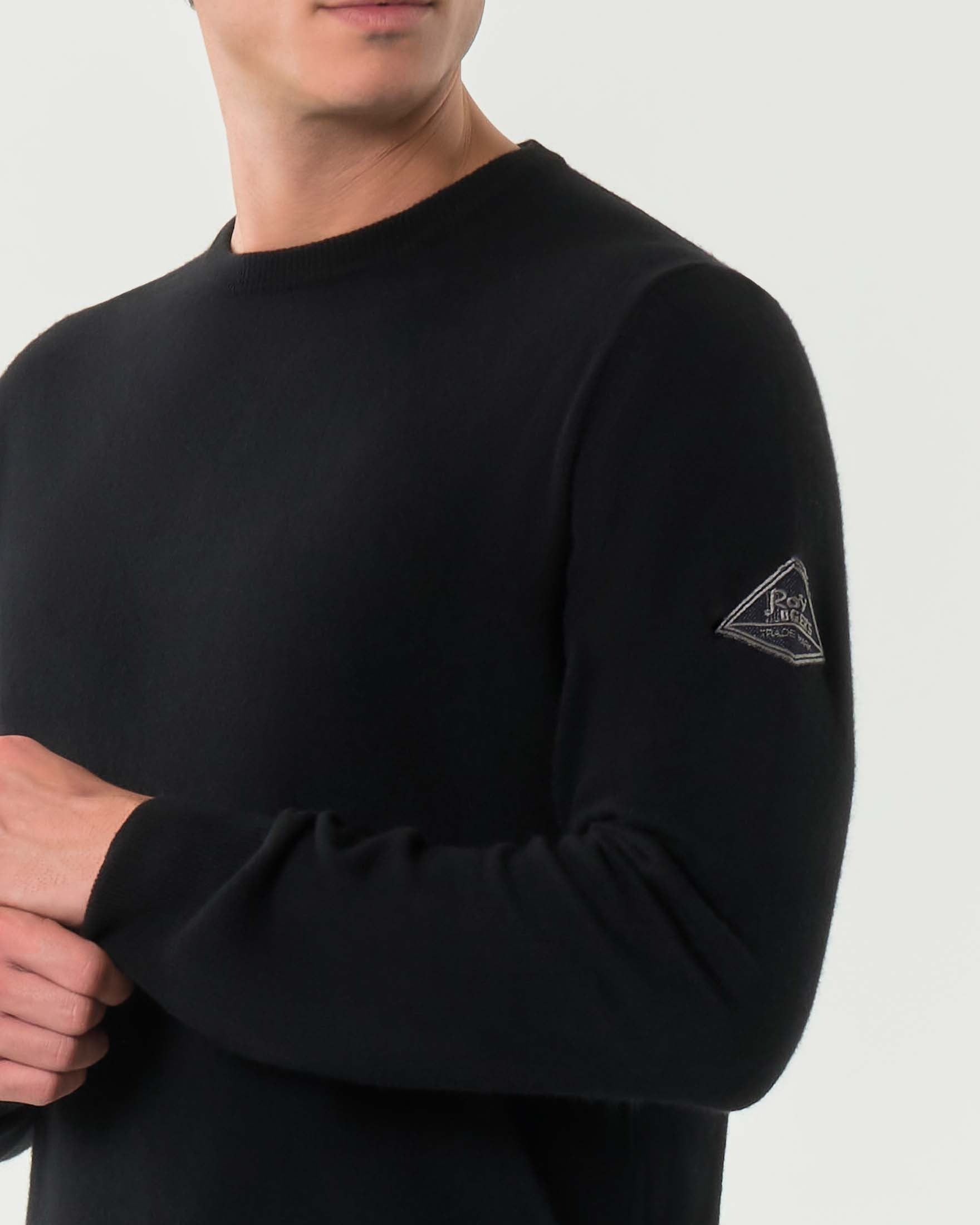MAGLIA GIROCOLLO IN LANA E CASHMERE BLACK RRU199CT48XXXX C0020 ROY ROGER'S 