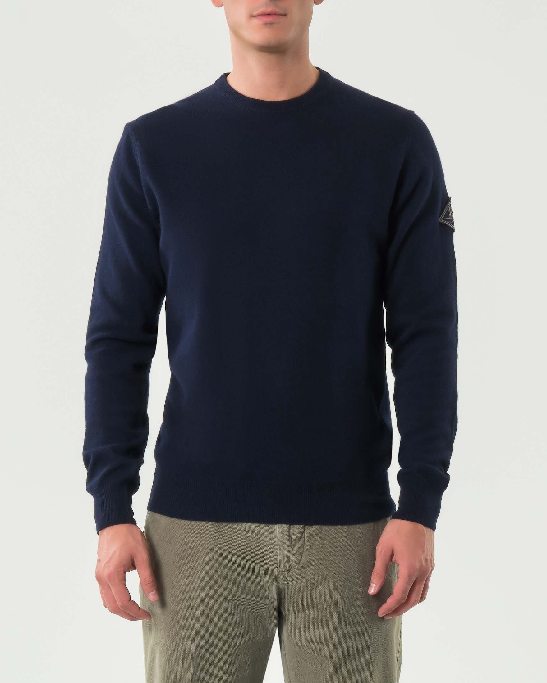 MAGLIA GIROCOLLO IN LANA E CASHMERE BLUE NAVY RRU199CT48XXXX C0048 ROY ROGER'S 