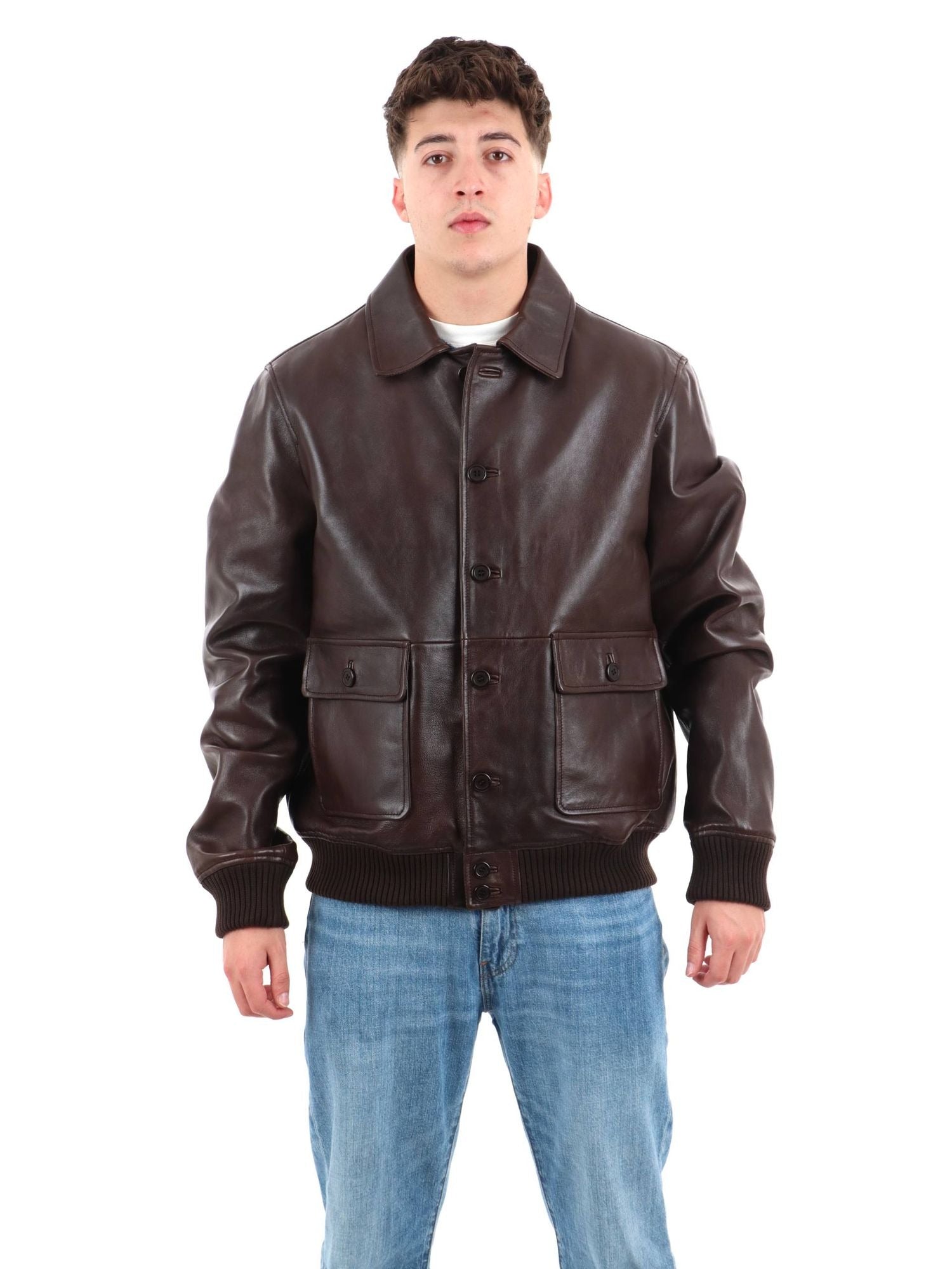 GIACCA NEWMAN IN PELLE DARK BROWN RRU90143CS98XXXX C0107 ROY ROGER'S 