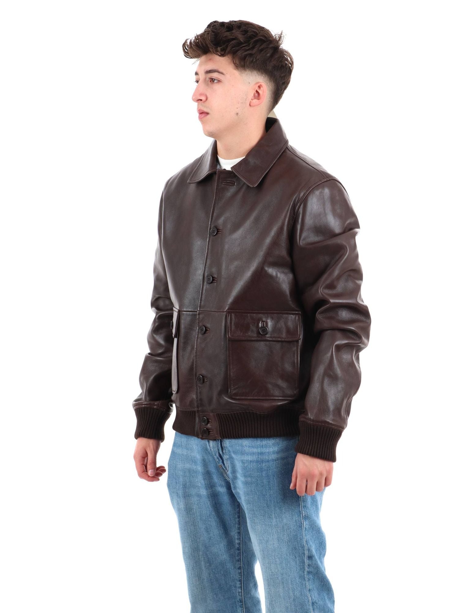 GIACCA NEWMAN IN PELLE DARK BROWN RRU90143CS98XXXX C0107 ROY ROGER'S 