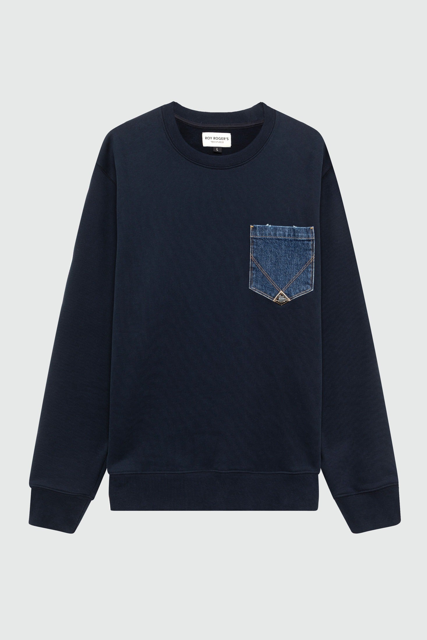 FELPA POCKET GIROCOLLO BLU NAVY RRU90397CU860124 C0048 ROY ROGER'S 